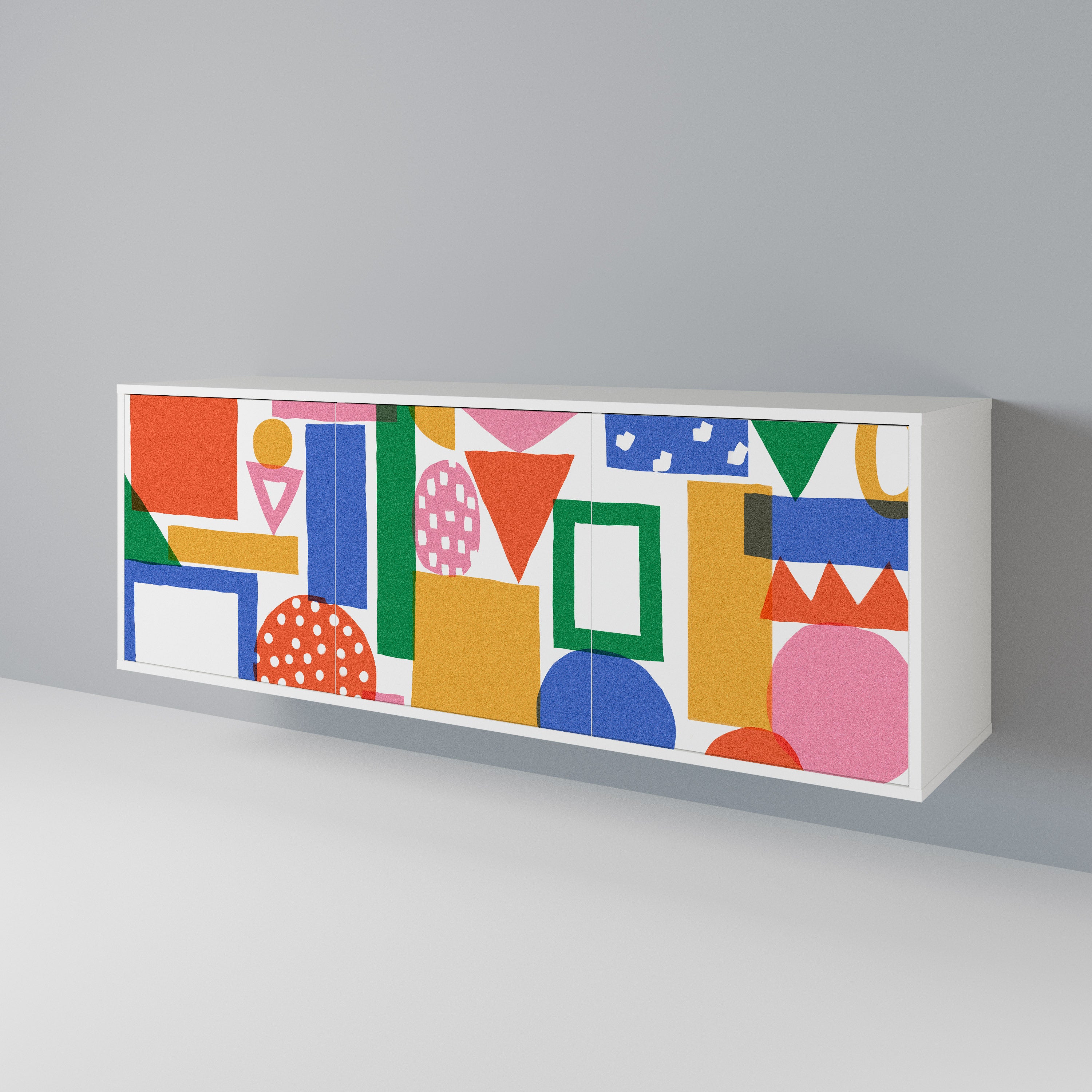 GEOMETRIC GLIMMER Komoda 3-drzwiowa korpus Biały