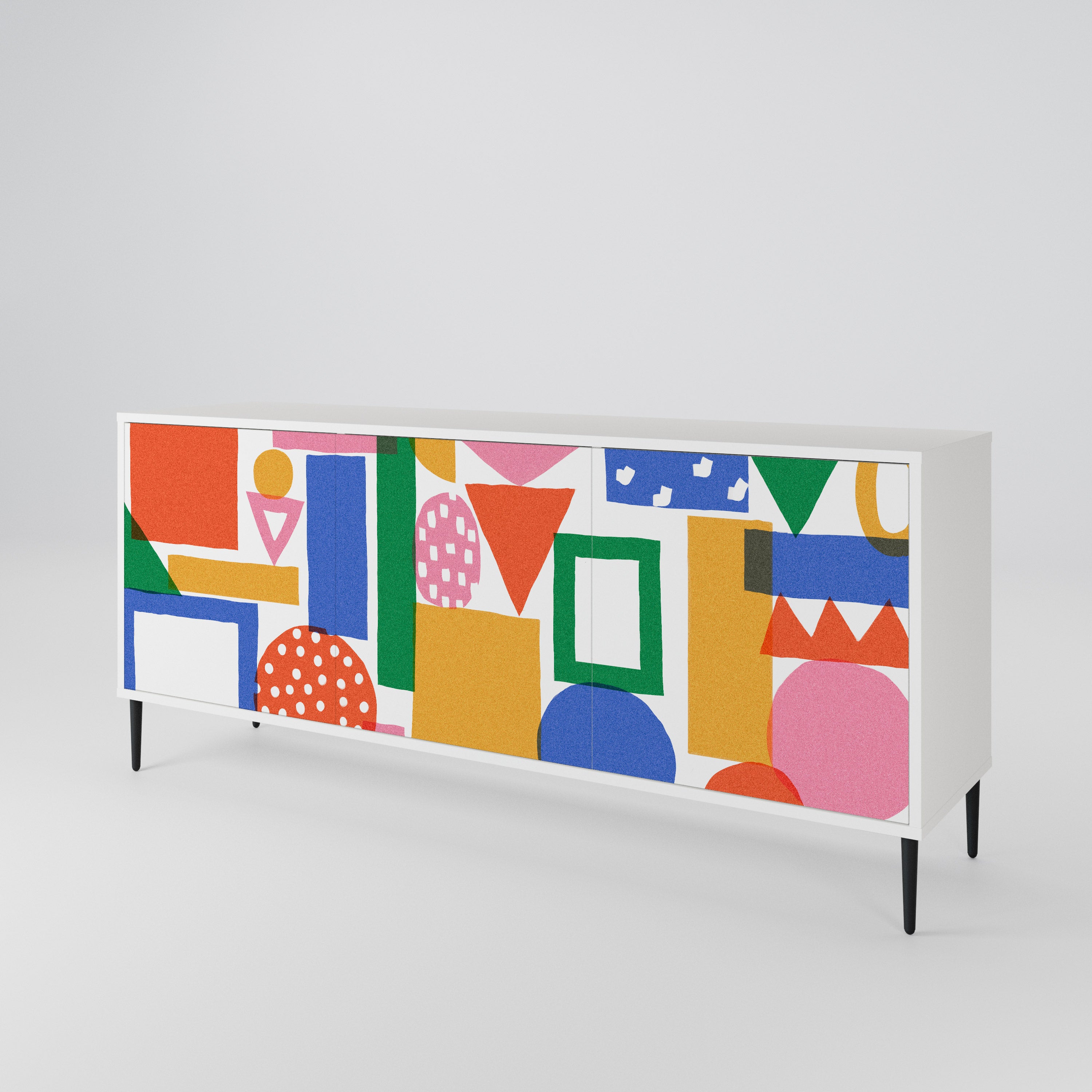 GEOMETRIC GLIMMER Komoda 3-drzwiowa korpus Biały