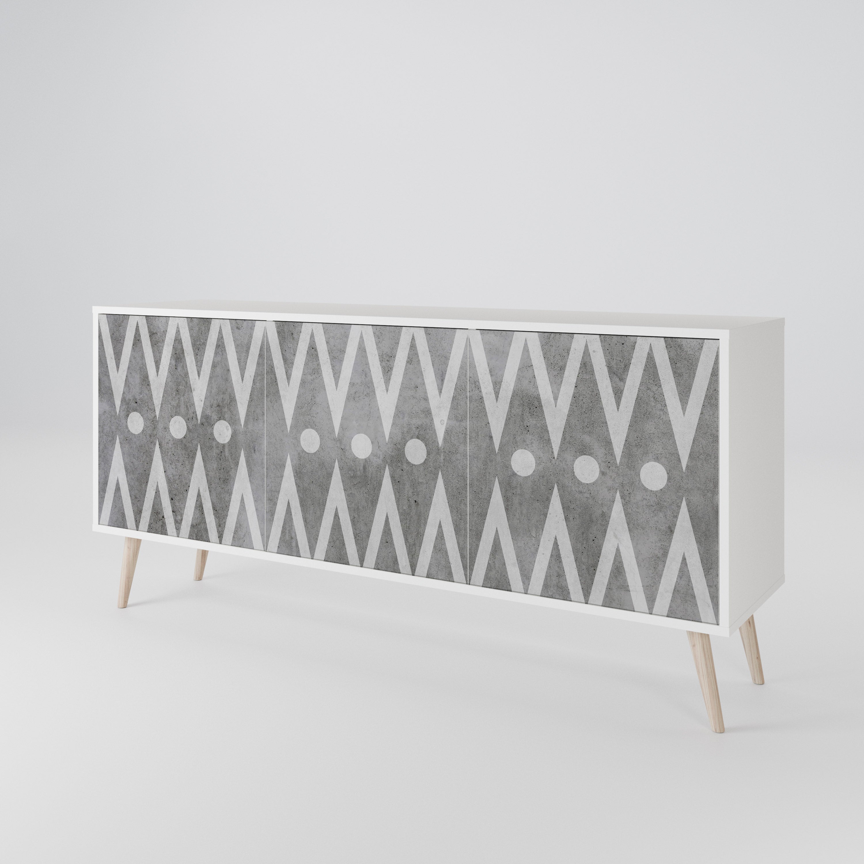 SHARP EDGES Komoda 3-drzwiowa korpus Biały