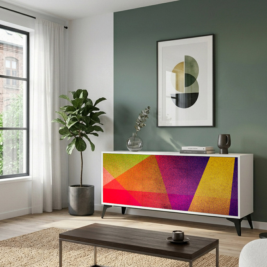 VIVID GEOMETRY Komoda 3-drzwiowa korpus Biały