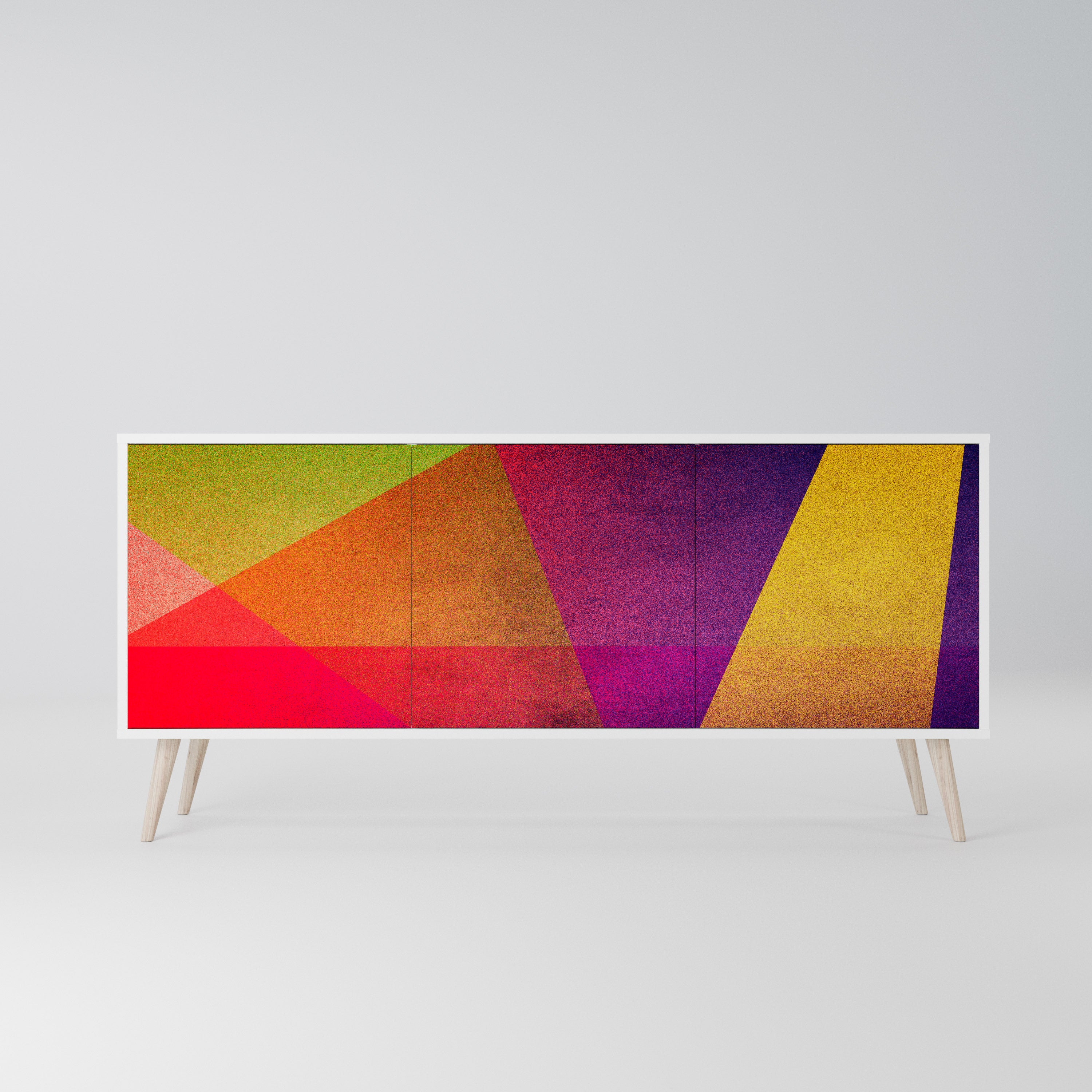 VIVID GEOMETRY Komoda 3-drzwiowa korpus Biały