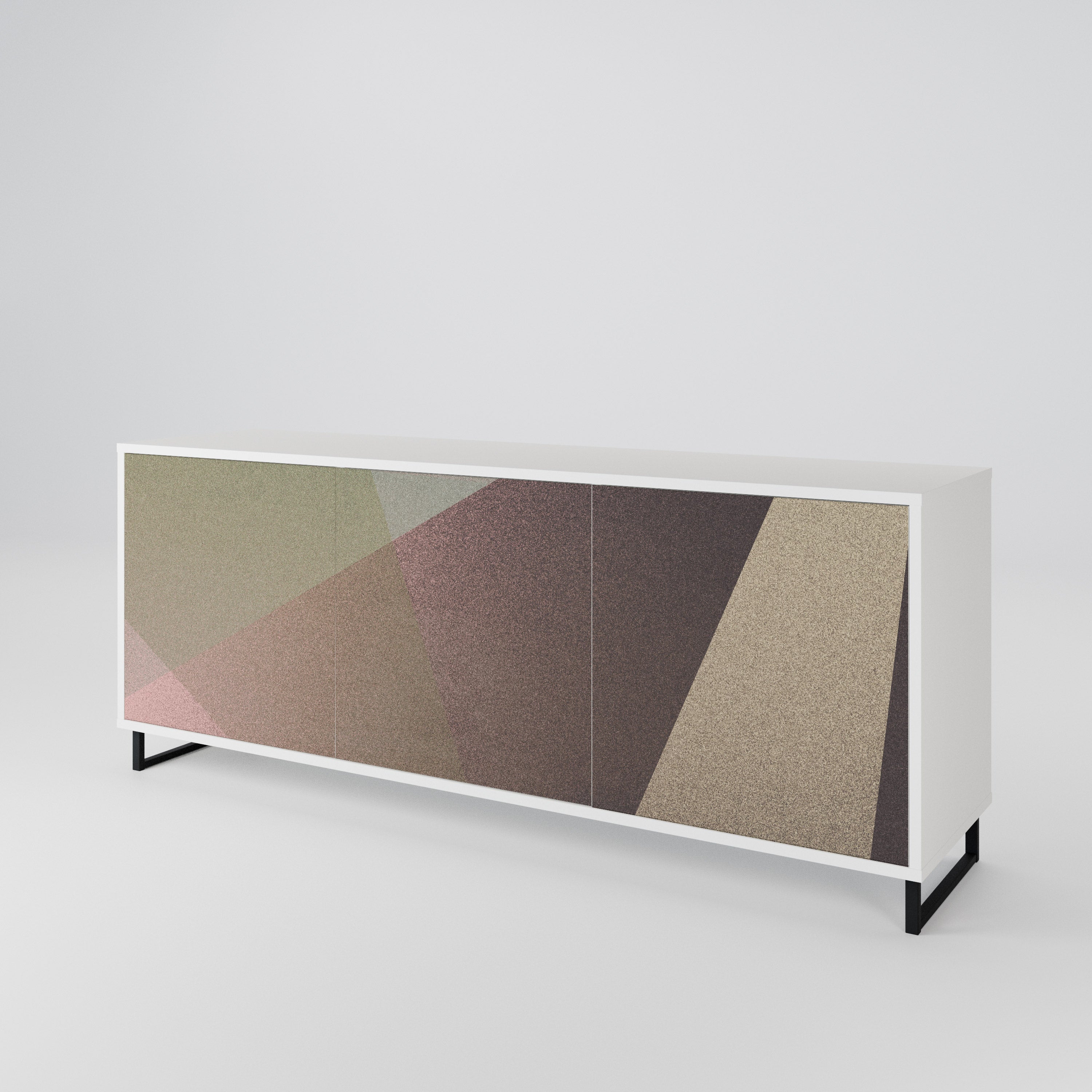 BEIGE GEOMETRY Komoda 3-drzwiowa korpus Biały