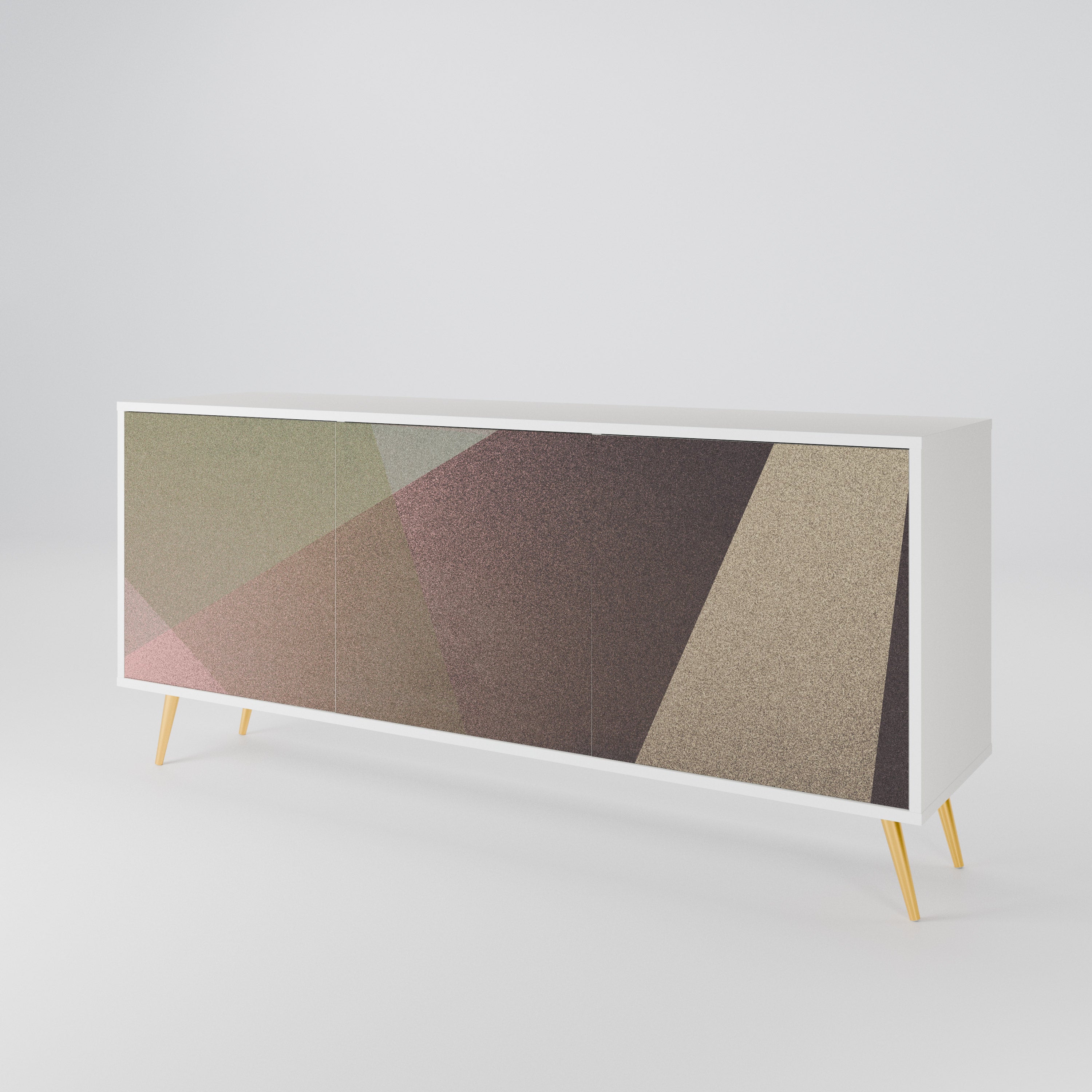 BEIGE GEOMETRY Komoda 3-drzwiowa korpus Biały