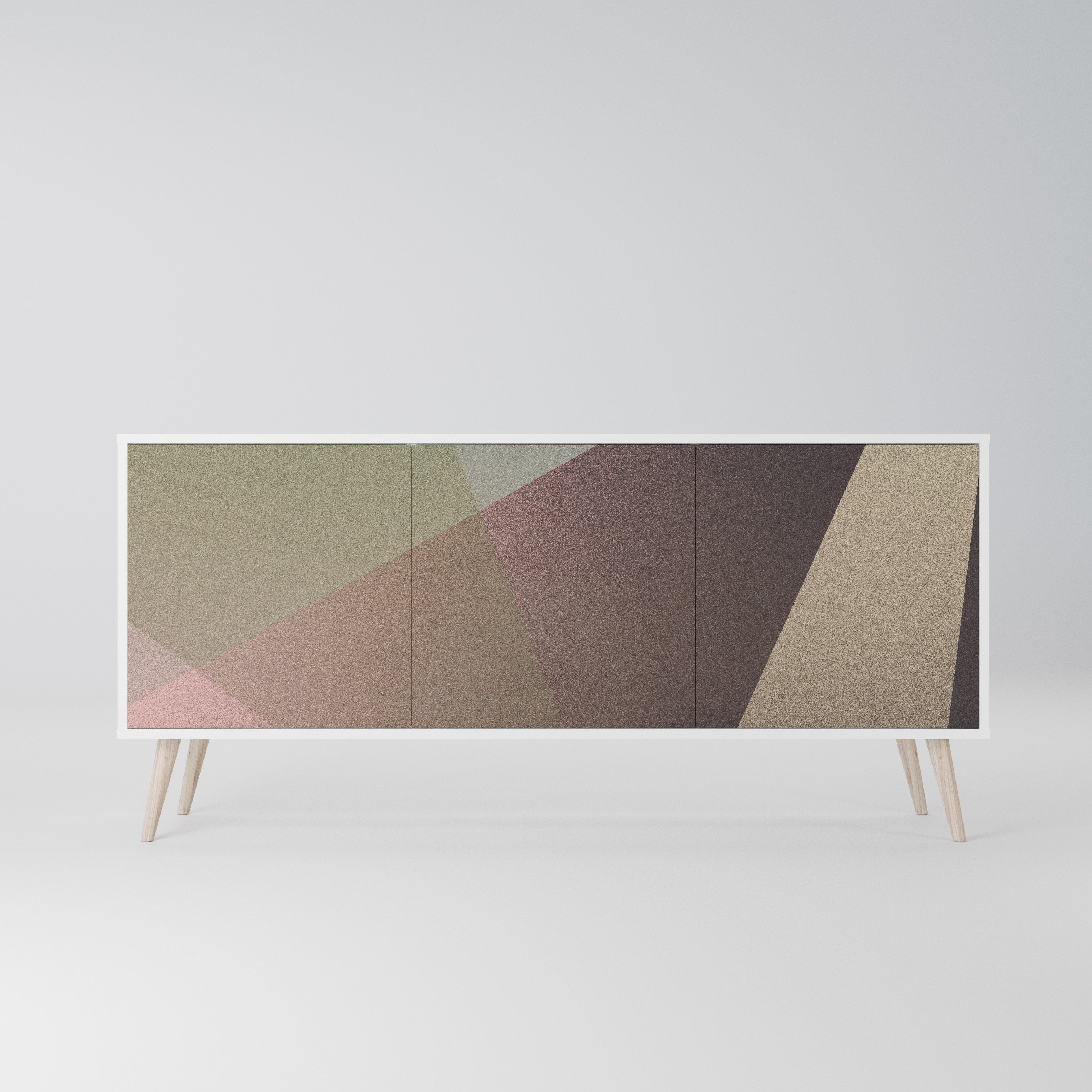 BEIGE GEOMETRY Komoda 3-drzwiowa korpus Biały