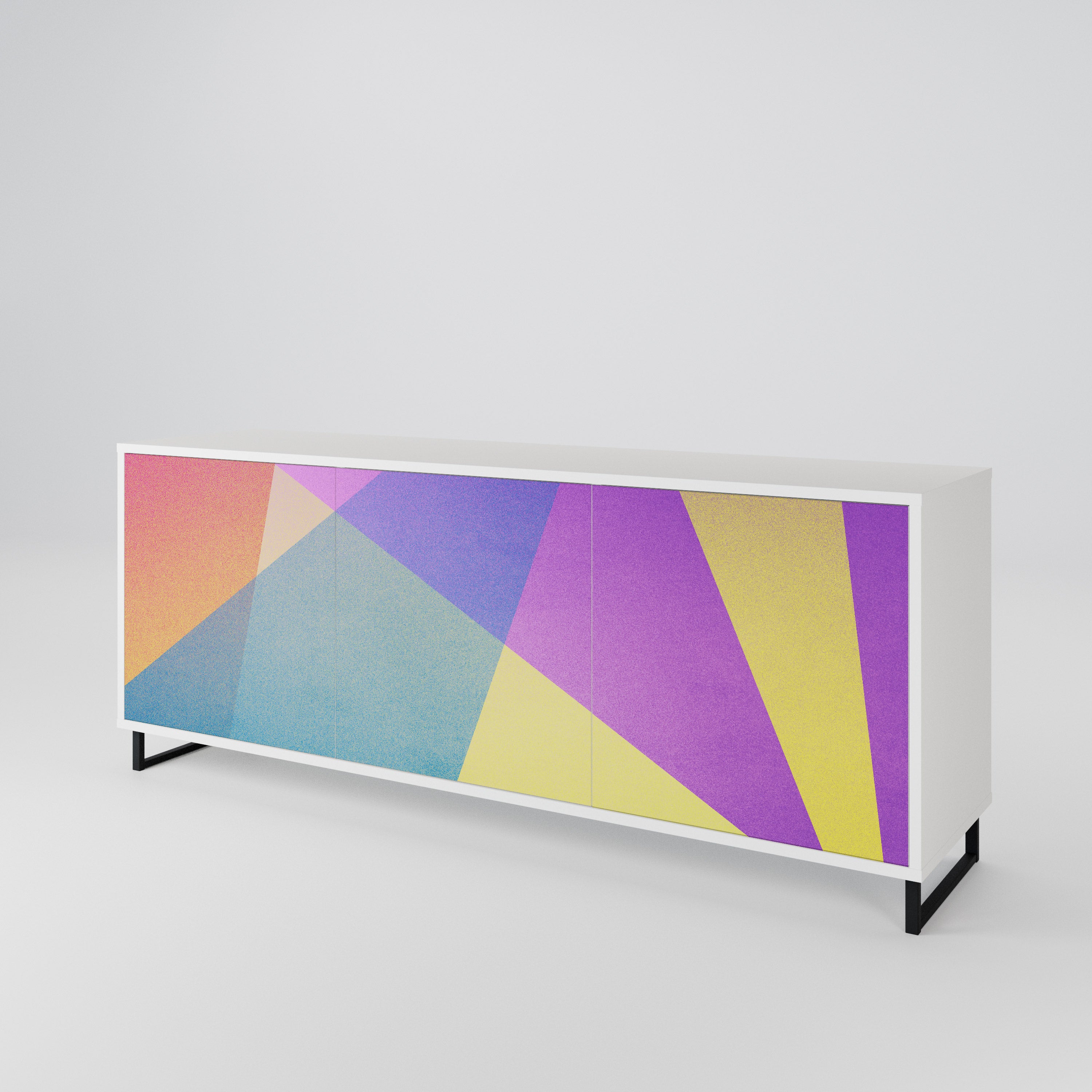 BRIGHT GEOMETRY Komoda 3-drzwiowa korpus Biały
