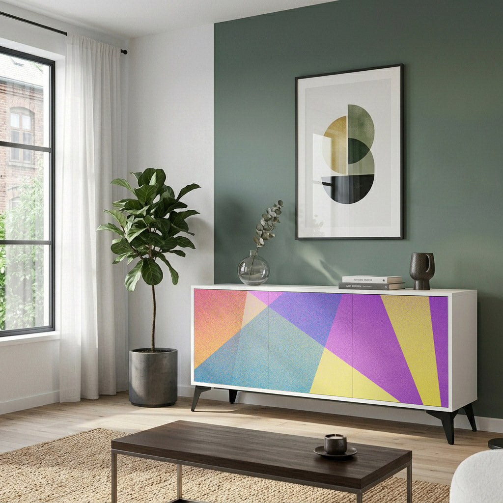 BRIGHT GEOMETRY Komoda 3-drzwiowa korpus Biały