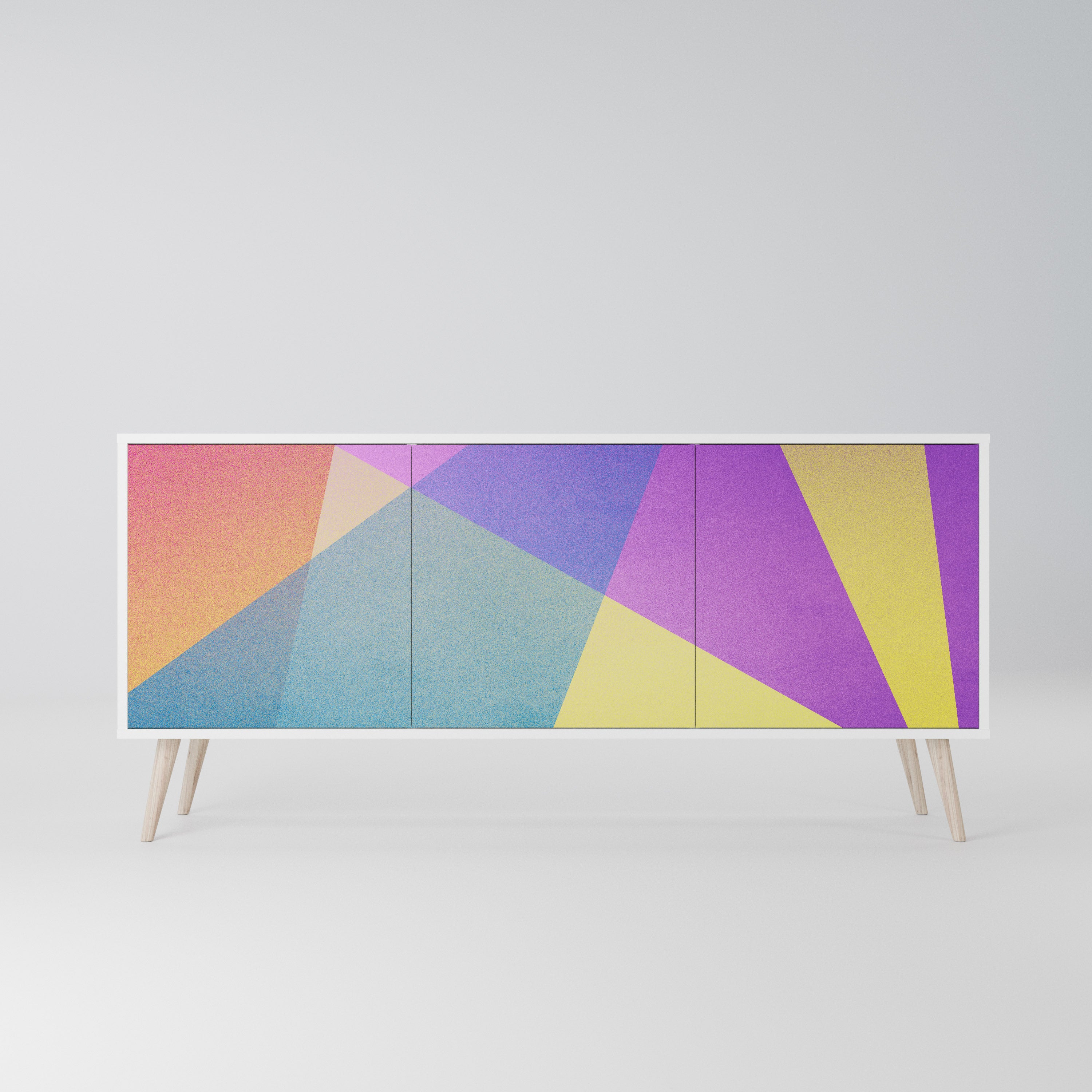 BRIGHT GEOMETRY Komoda 3-drzwiowa korpus Biały