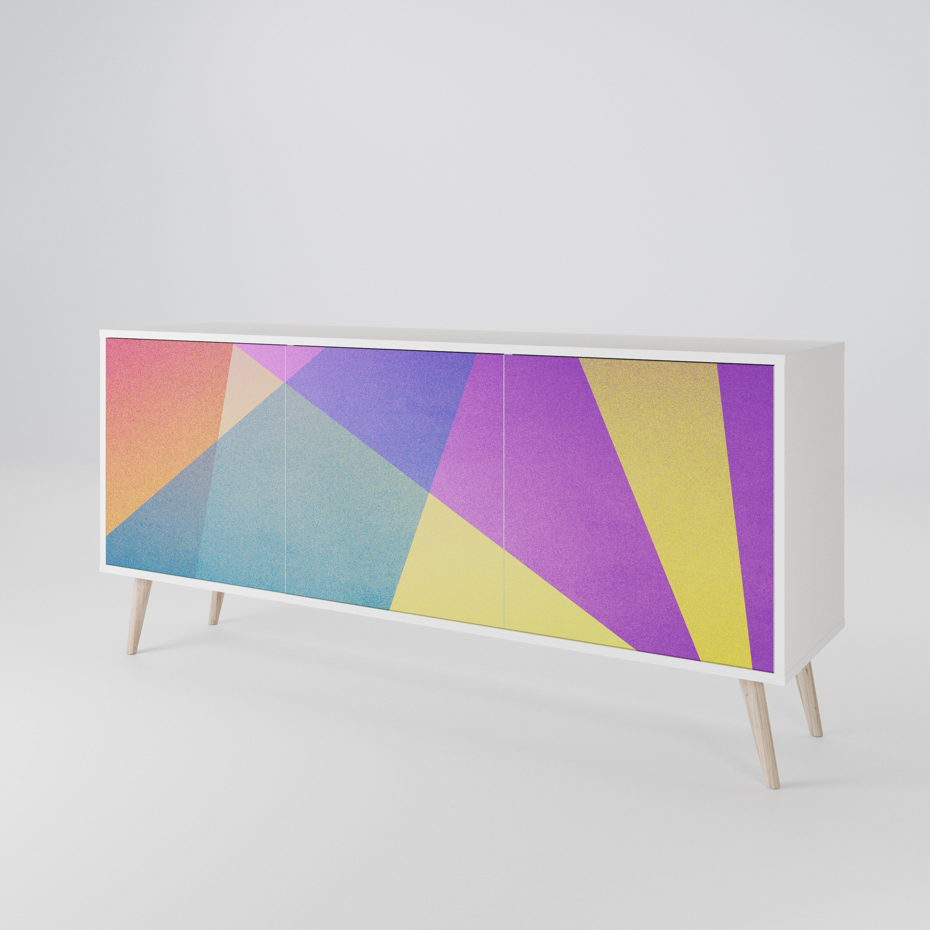 BRIGHT GEOMETRY Komoda 3-drzwiowa korpus Biały