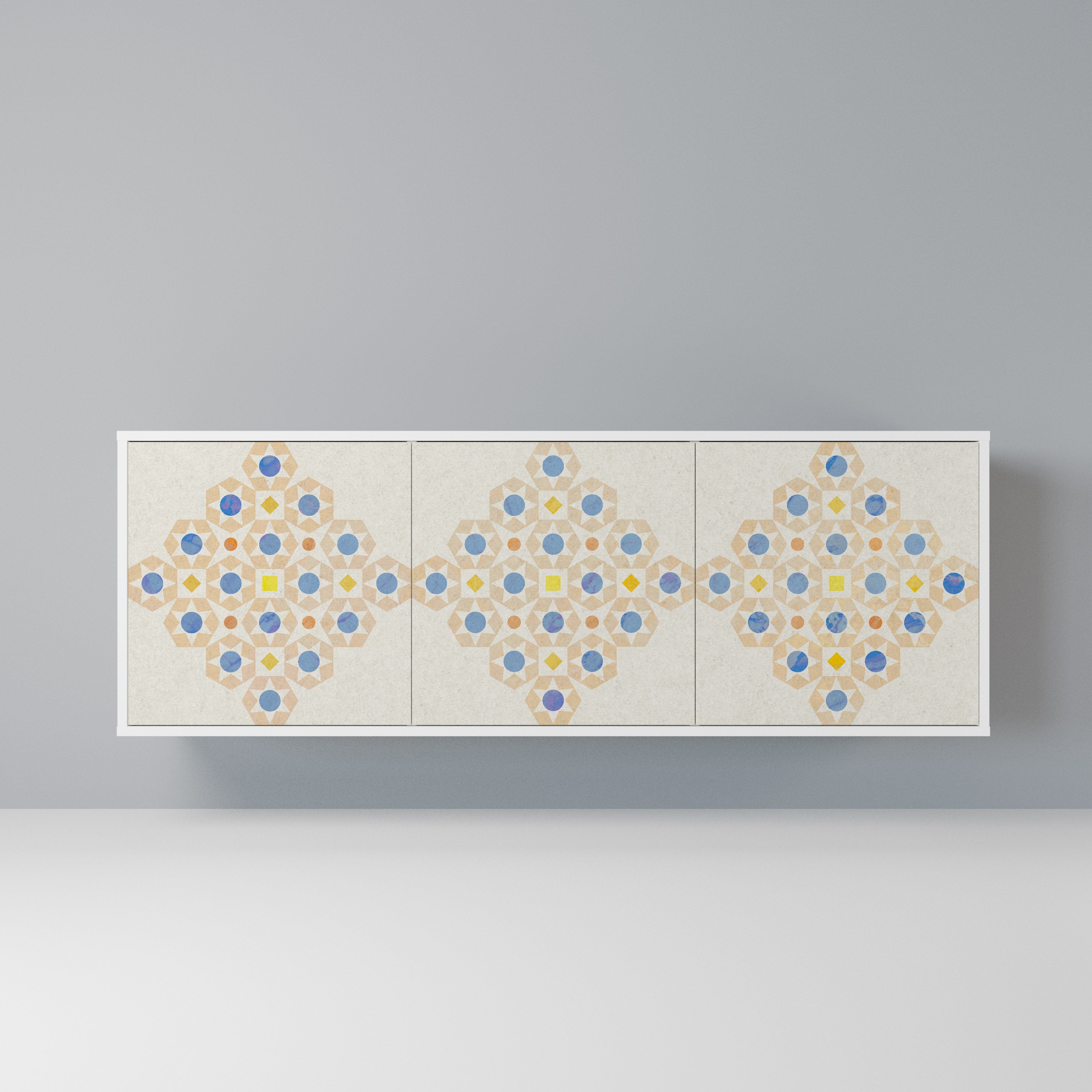 PATTERNED PRISM Komoda 3-drzwiowa korpus Biały