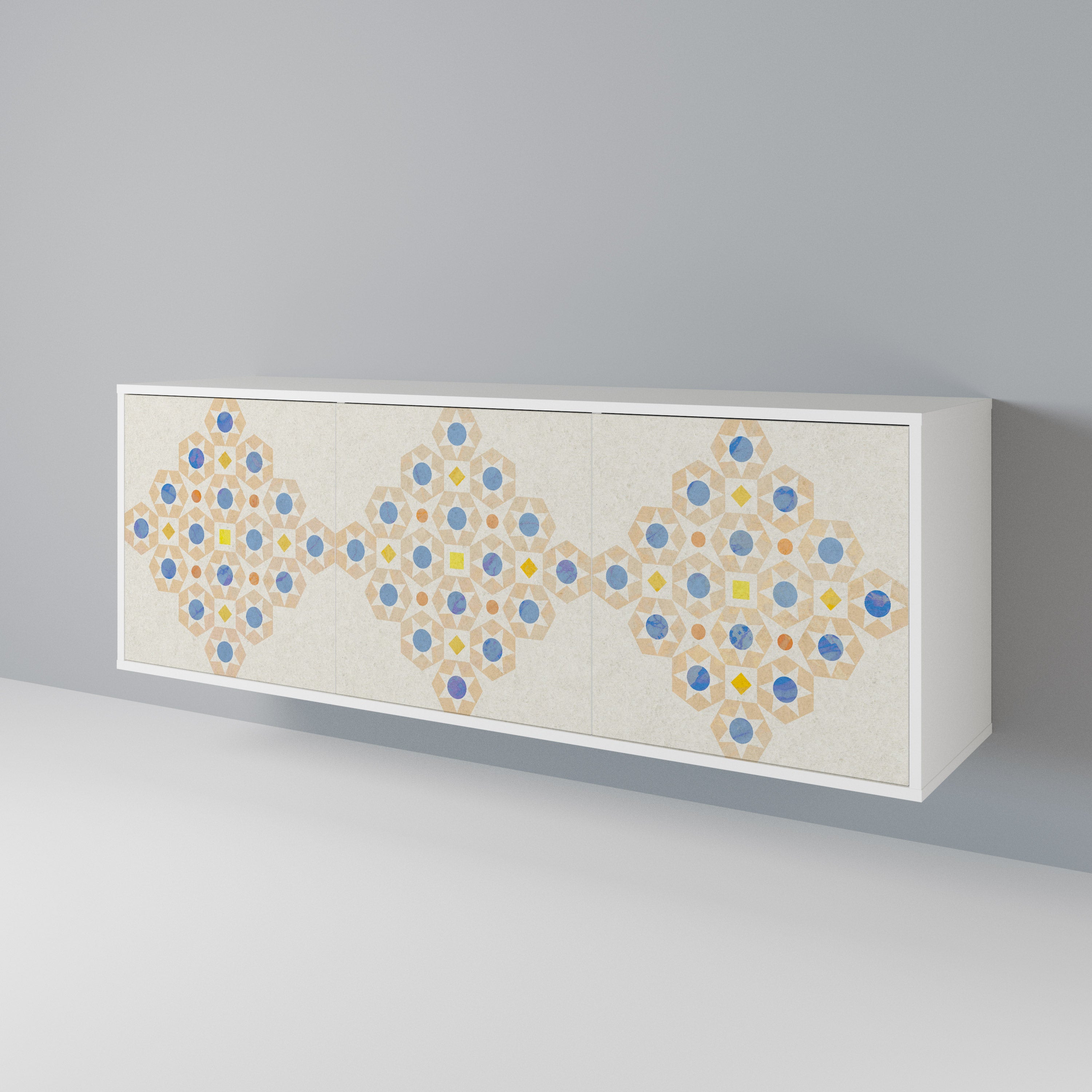 PATTERNED PRISM Komoda 3-drzwiowa korpus Biały