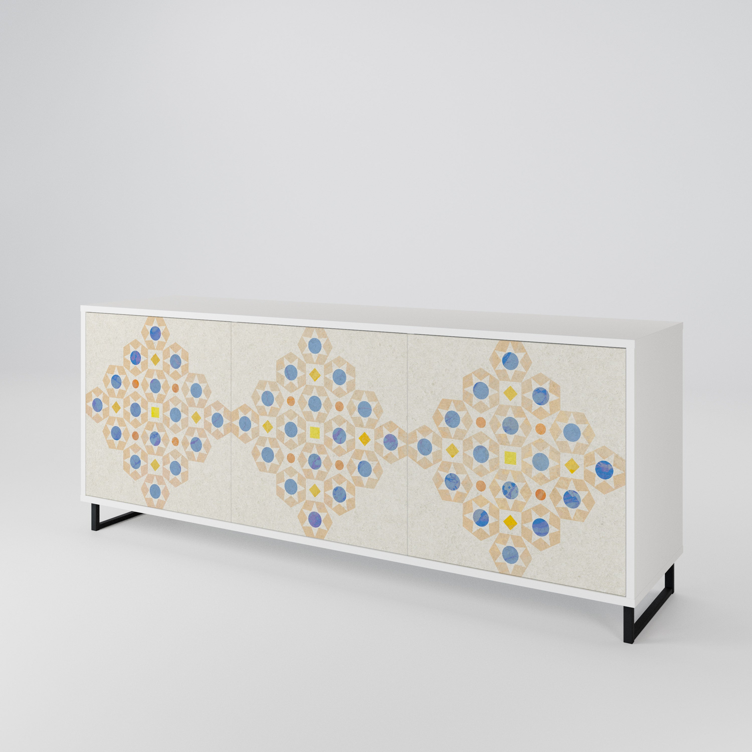 PATTERNED PRISM Komoda 3-drzwiowa korpus Biały