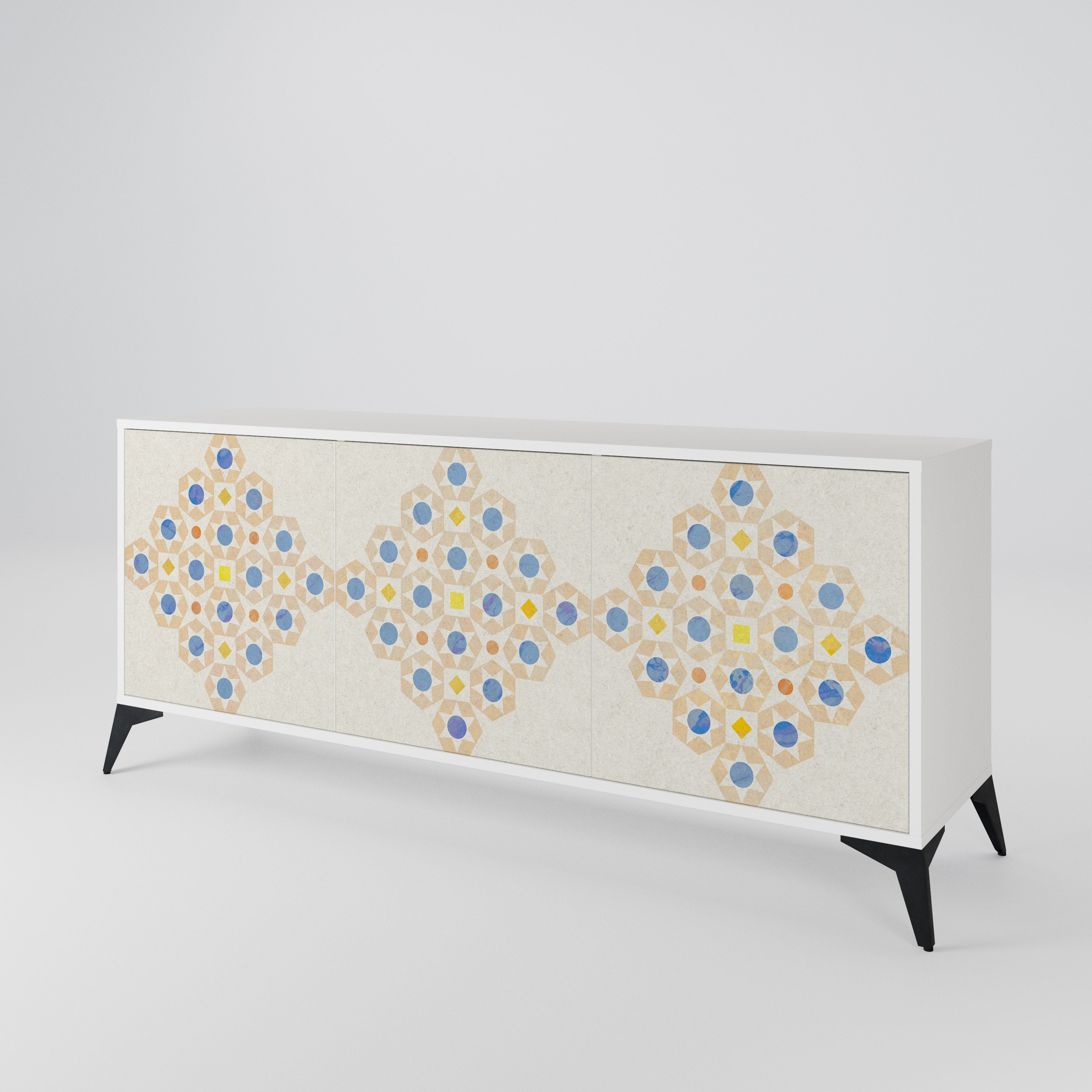 PATTERNED PRISM Komoda 3-drzwiowa korpus Biały