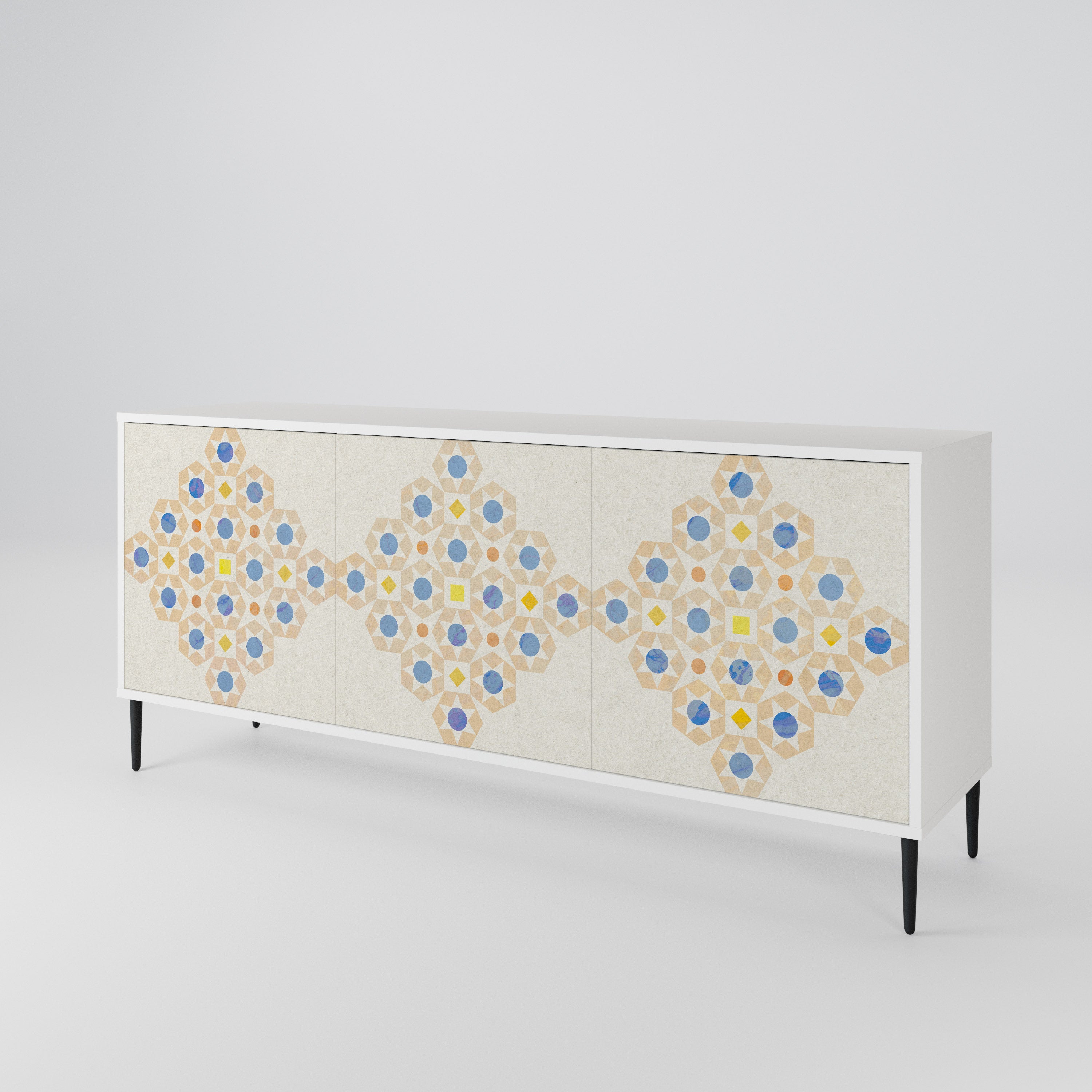 PATTERNED PRISM Komoda 3-drzwiowa korpus Biały