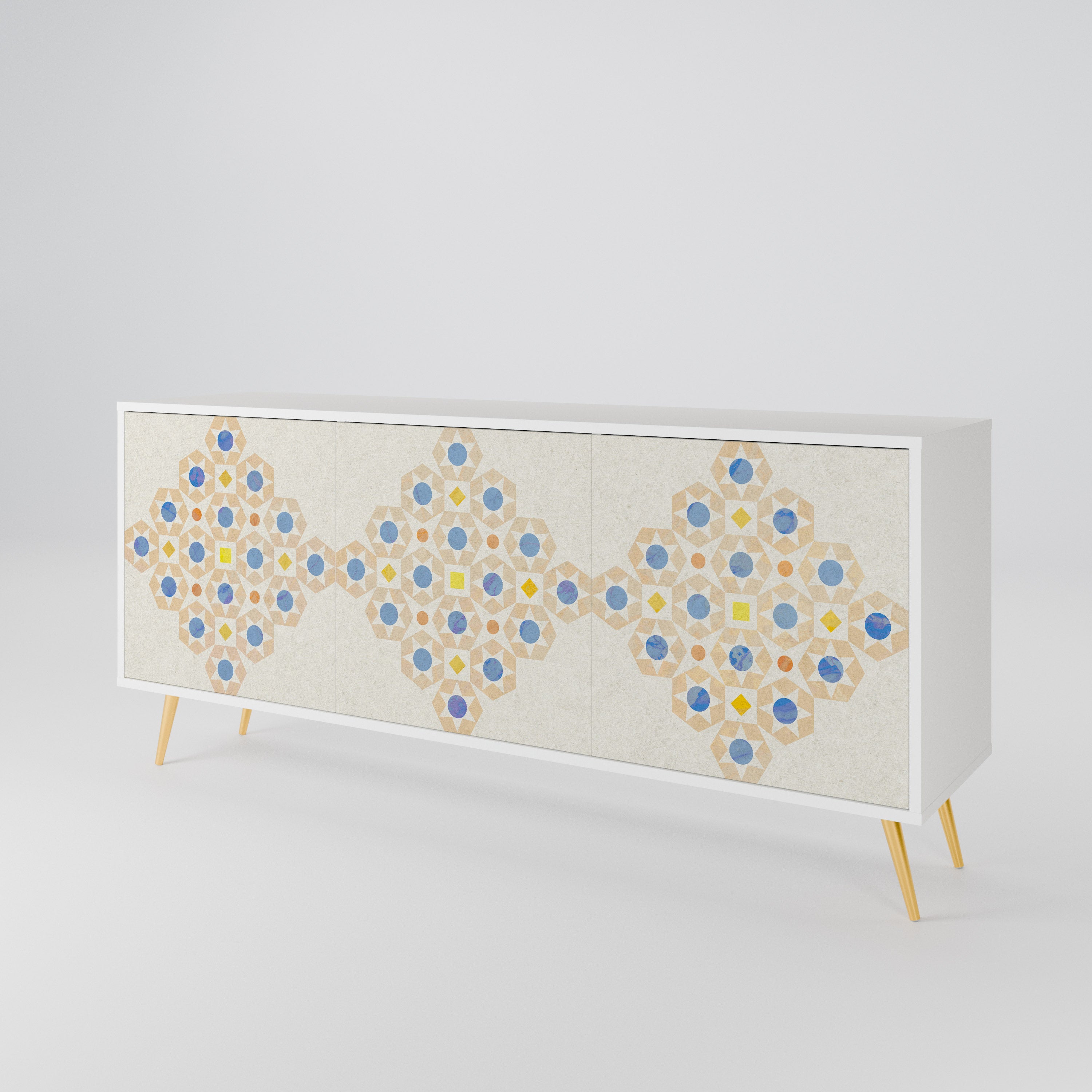 PATTERNED PRISM Komoda 3-drzwiowa korpus Biały