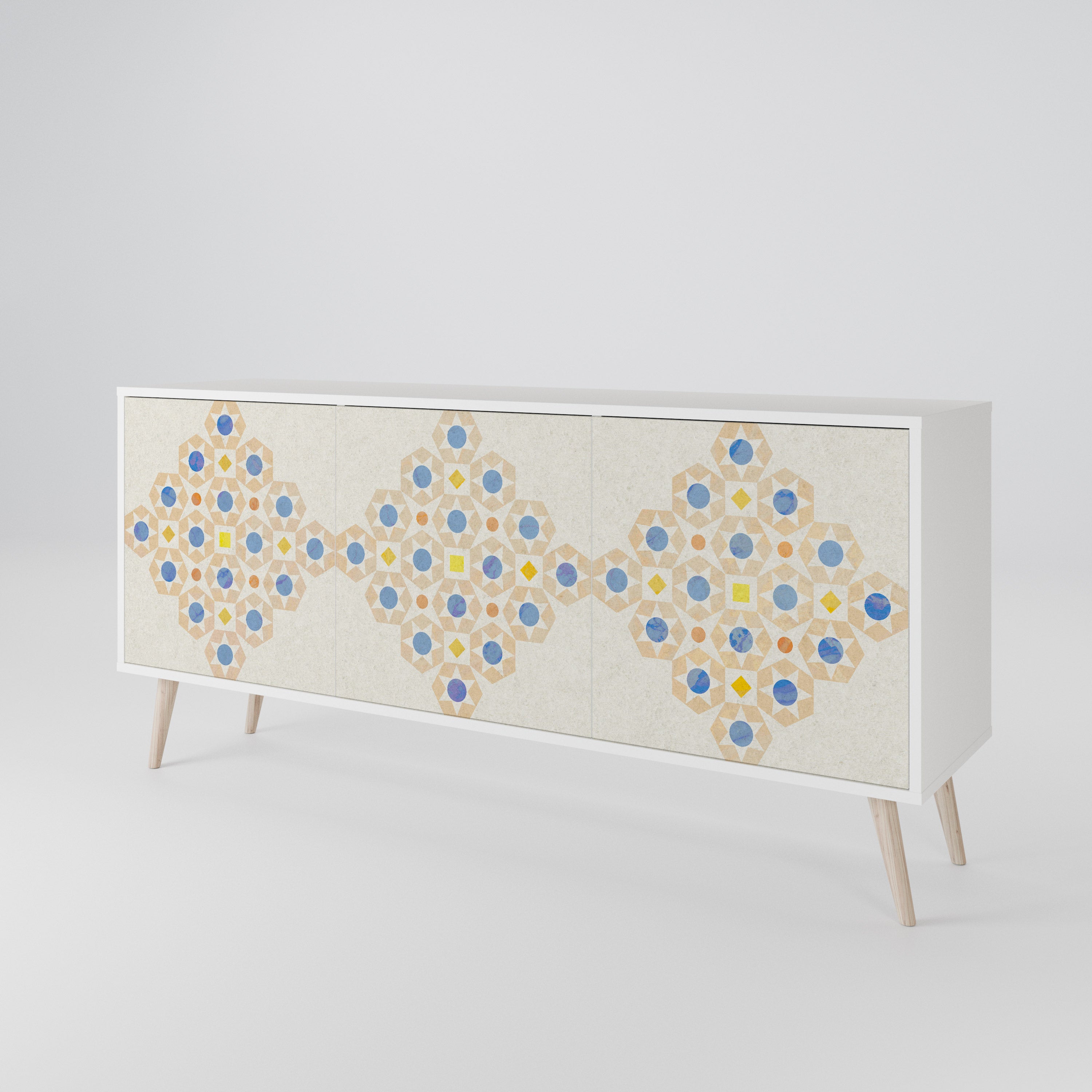 PATTERNED PRISM Komoda 3-drzwiowa korpus Biały