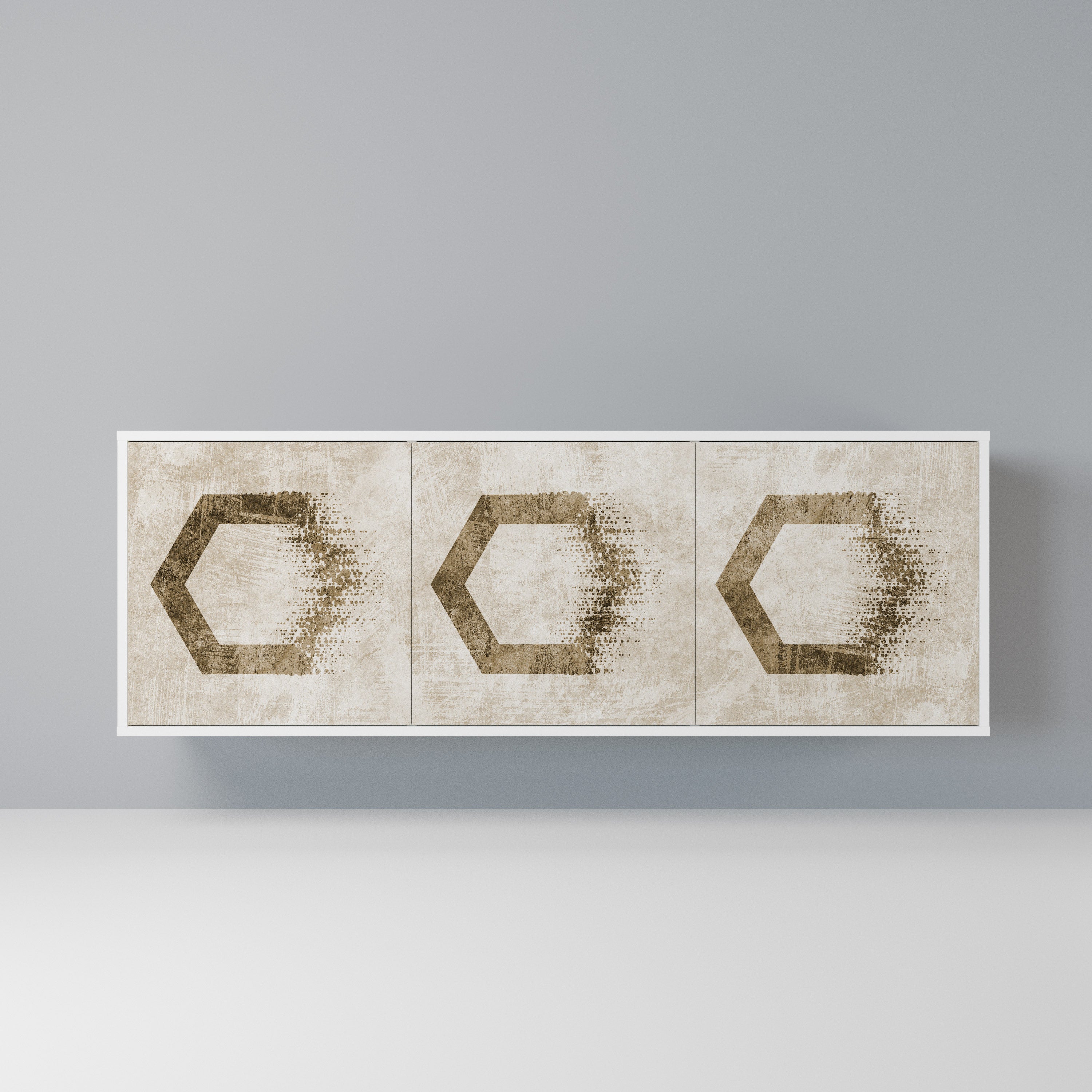 HEXAGONAL SHAPES Komoda 3-drzwiowa korpus Biały