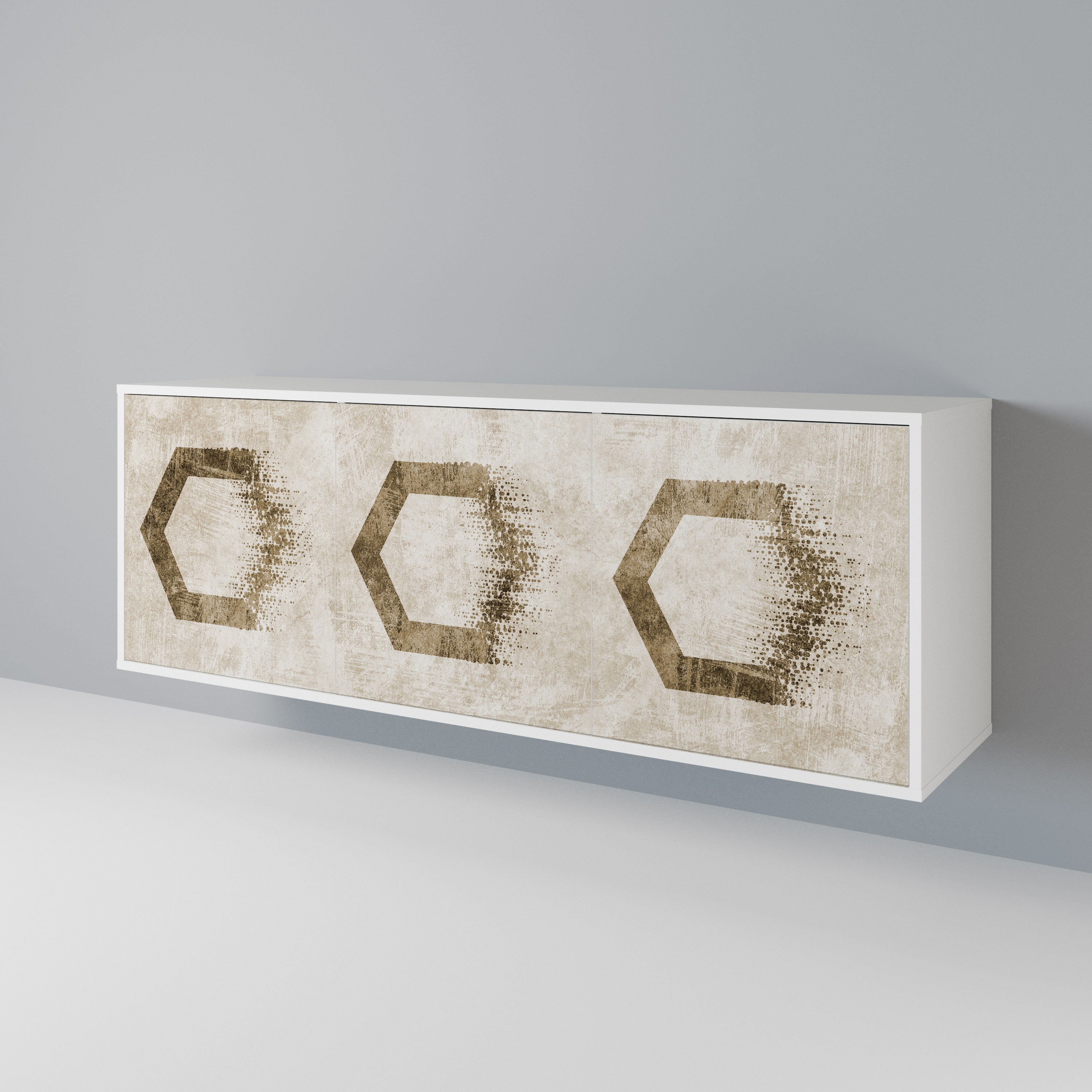 HEXAGONAL SHAPES Komoda 3-drzwiowa korpus Biały