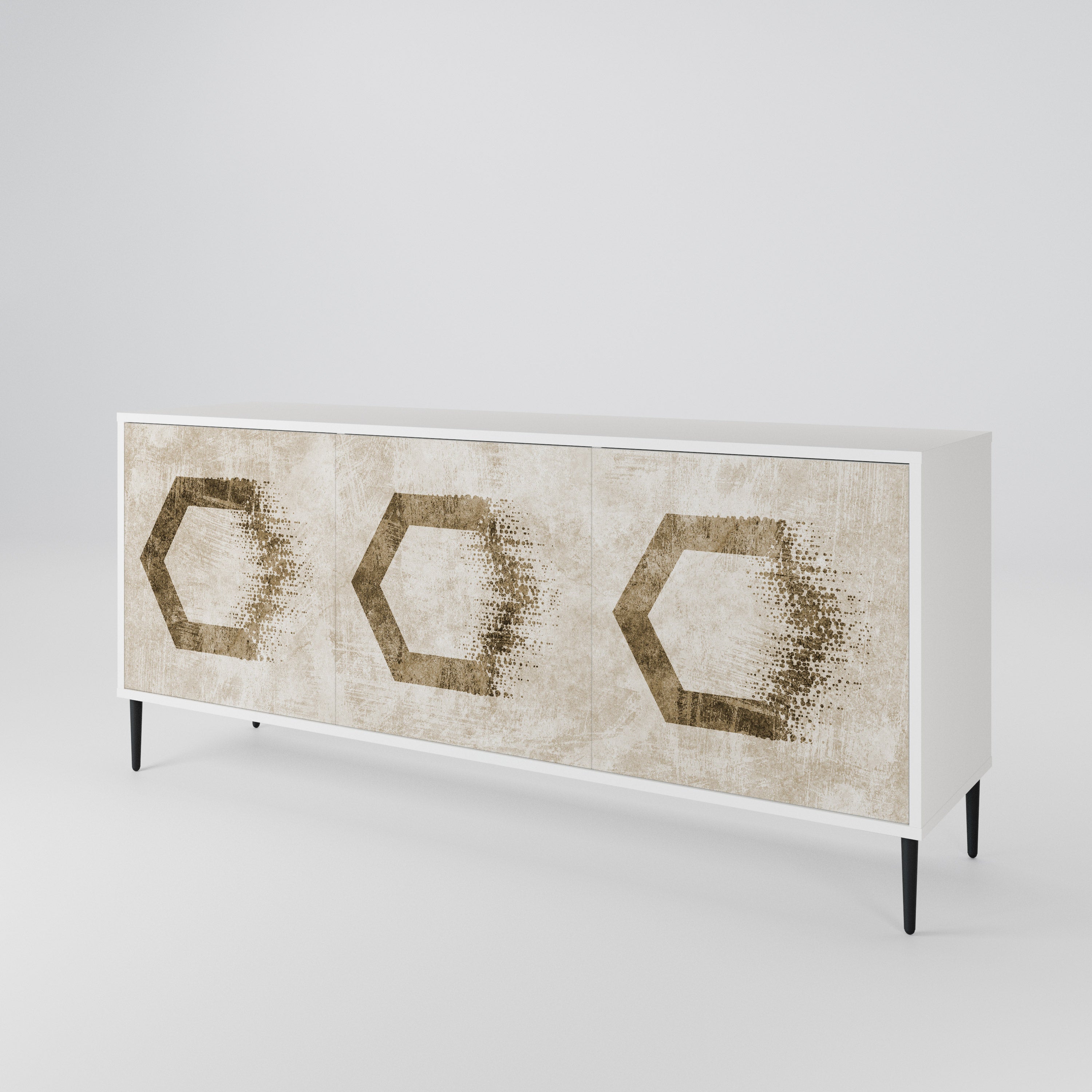HEXAGONAL SHAPES Komoda 3-drzwiowa korpus Biały