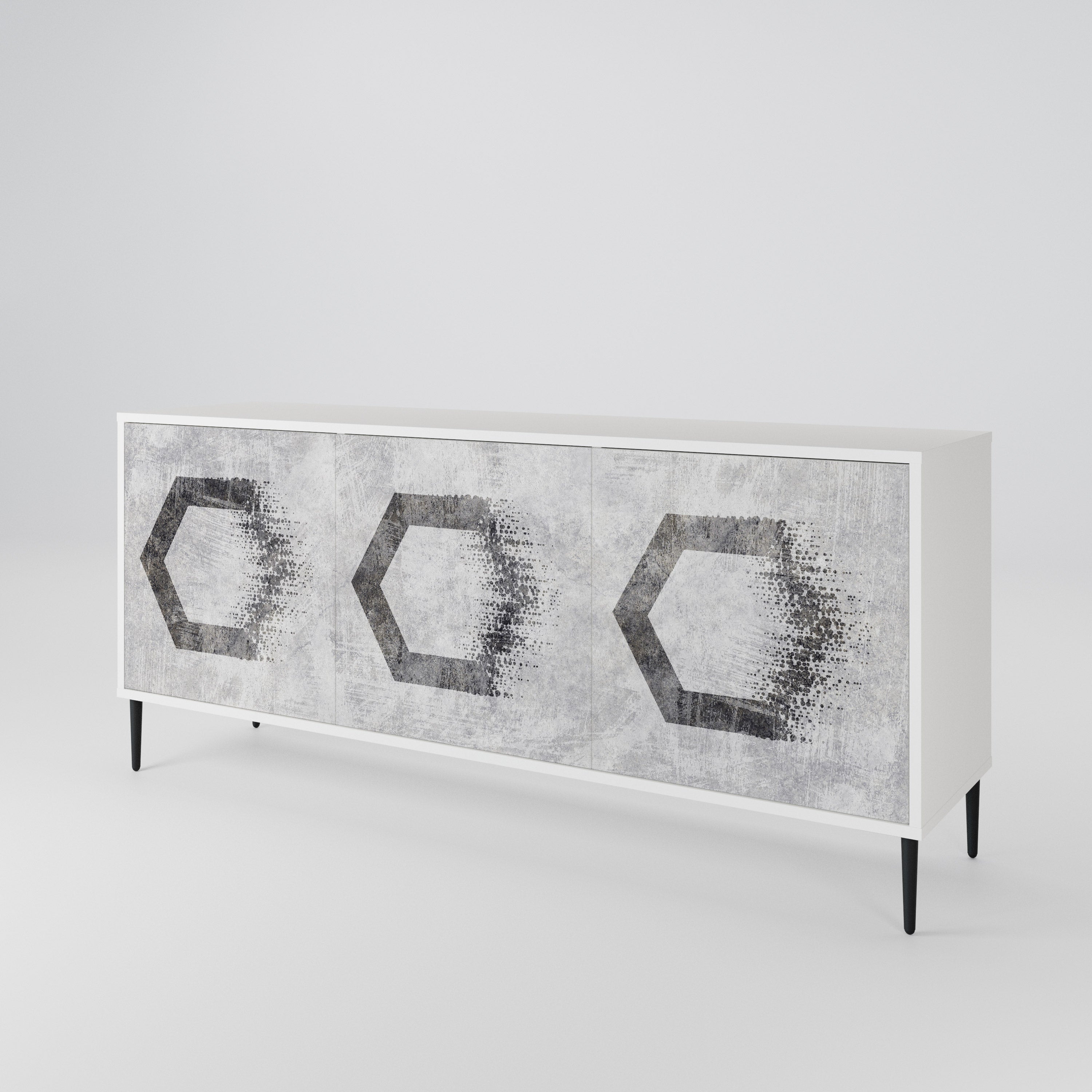 HEXAGONAL FIGURES Komoda 3-drzwiowa korpus Biały