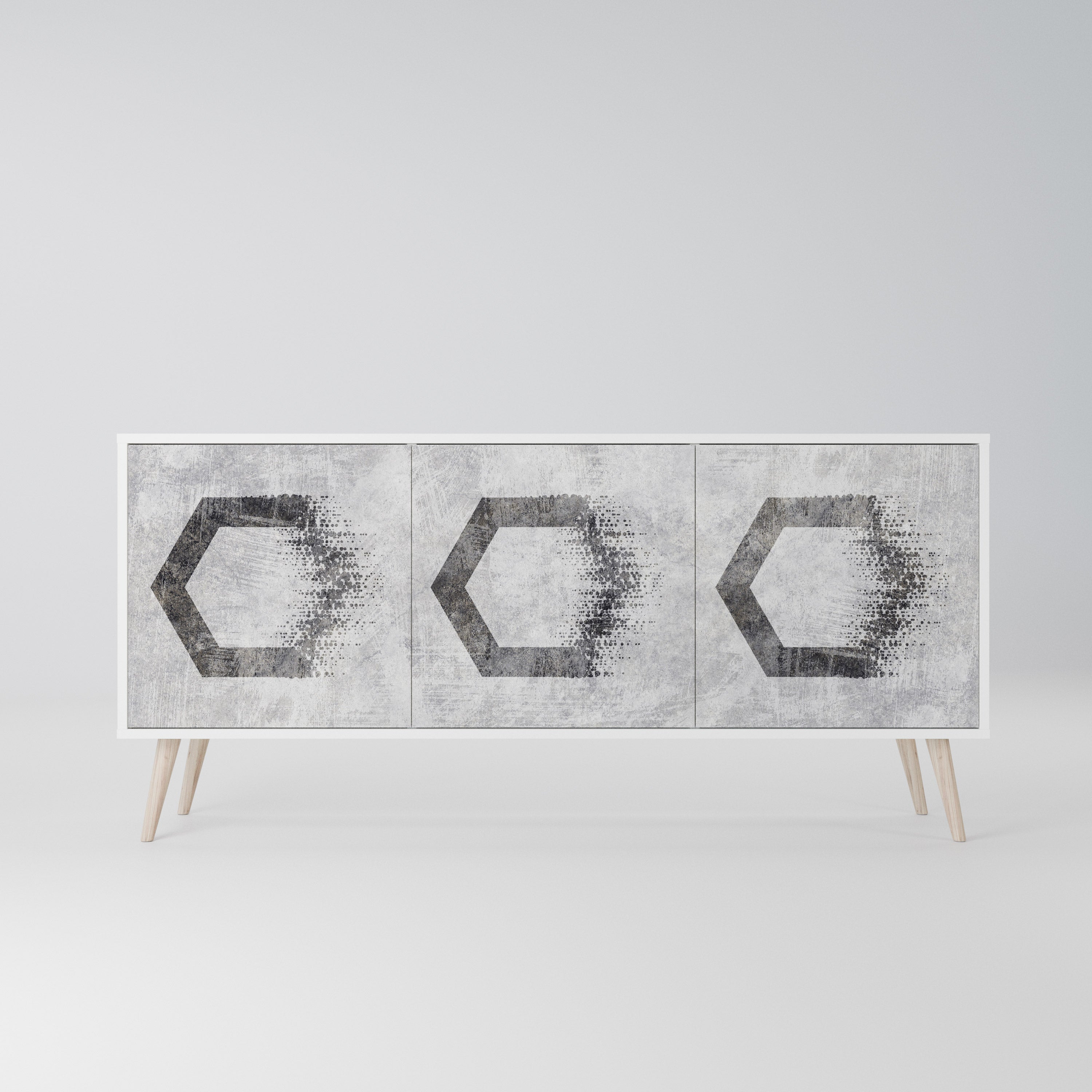 HEXAGONAL FIGURES Komoda 3-drzwiowa korpus Biały