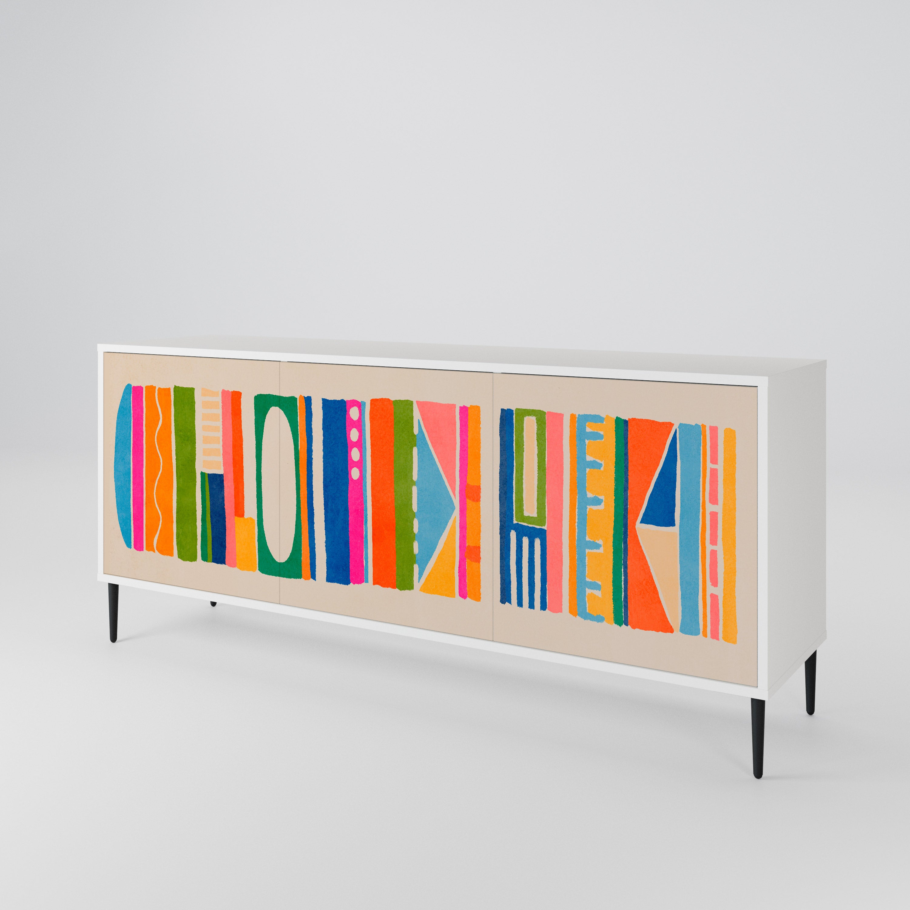 GEOMETRIC SHINE Komoda 3-drzwiowa korpus Biały