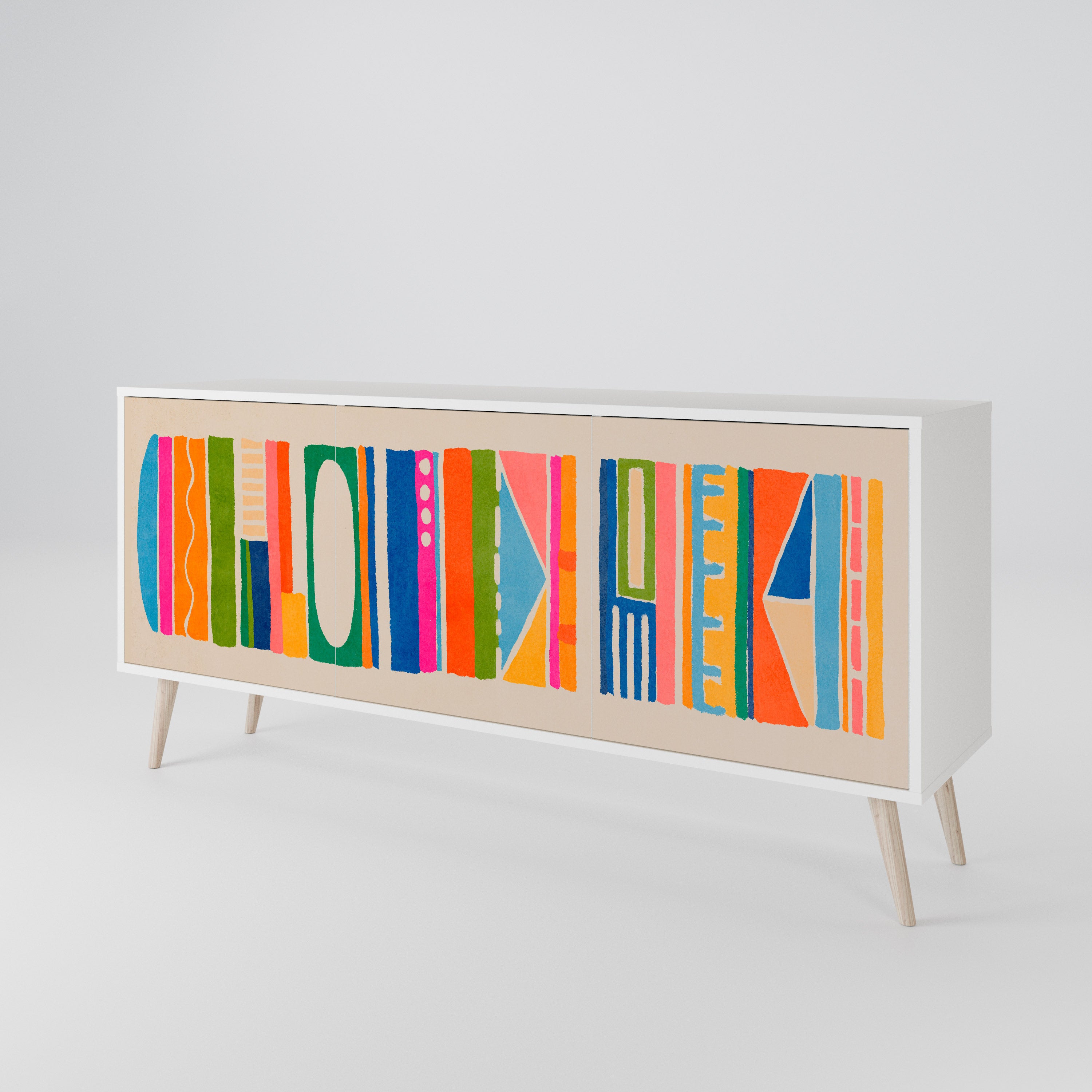 GEOMETRIC SHINE Komoda 3-drzwiowa korpus Biały