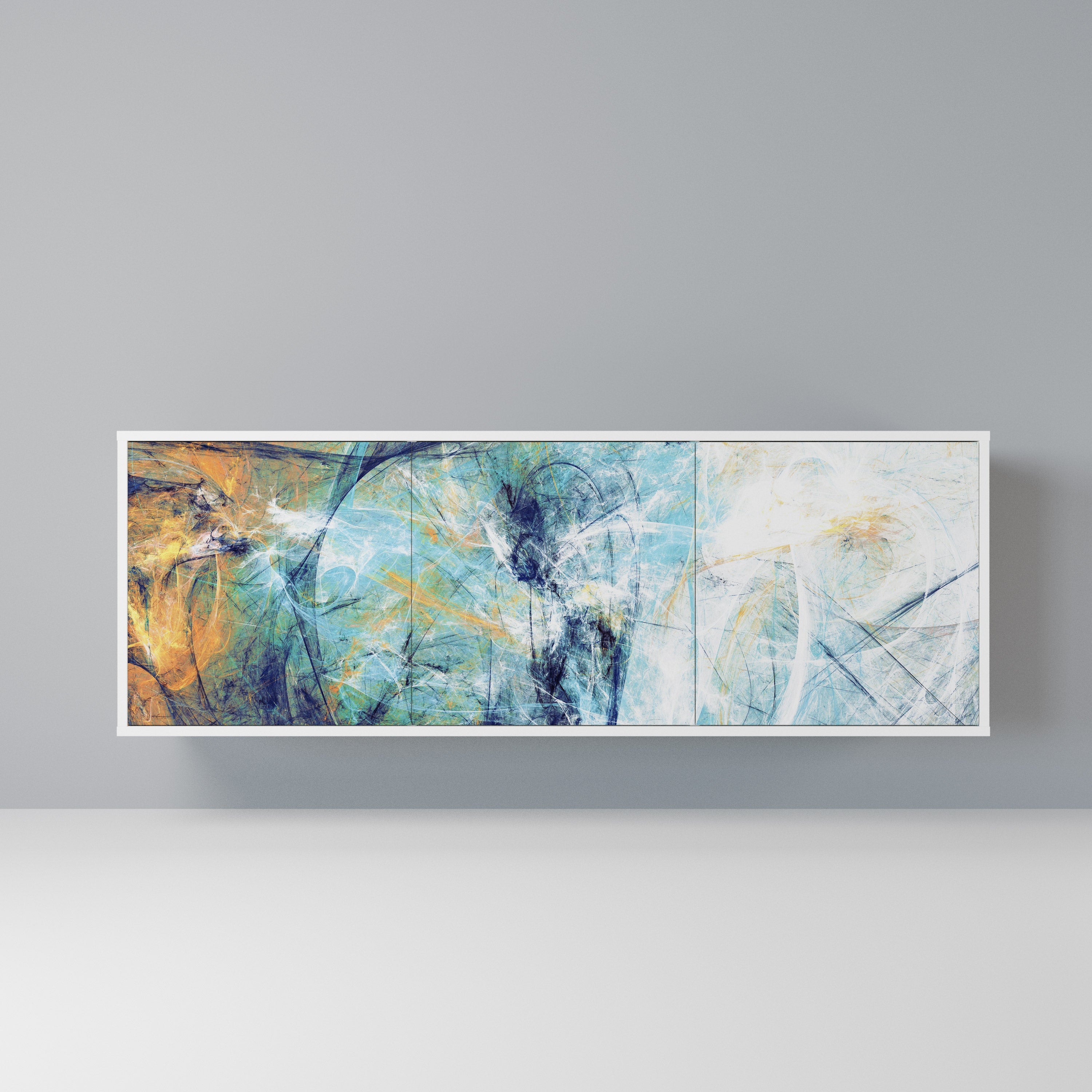 ABSTRACT THOUGHTS Komoda 3-drzwiowa korpus Biały