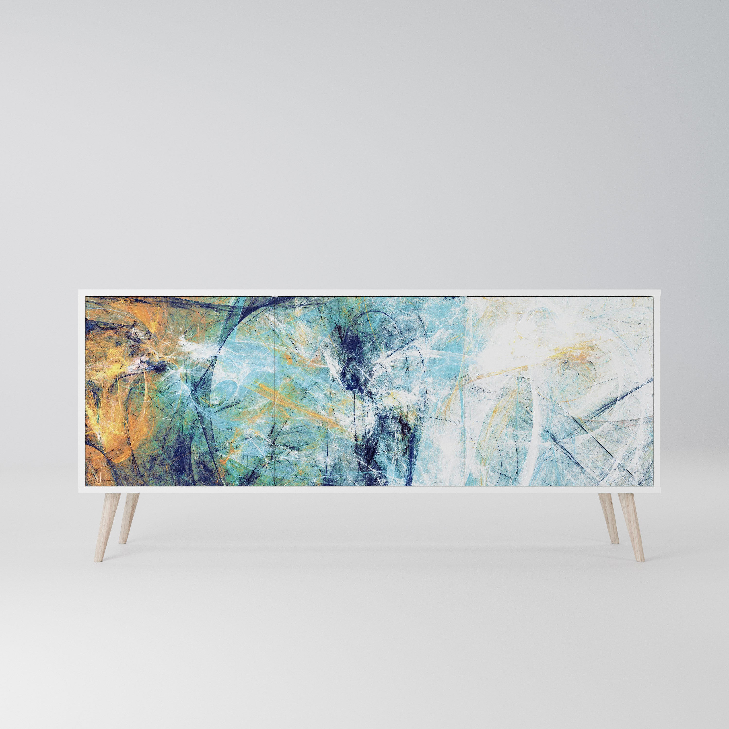 ABSTRACT THOUGHTS Komoda 3-drzwiowa korpus Biały