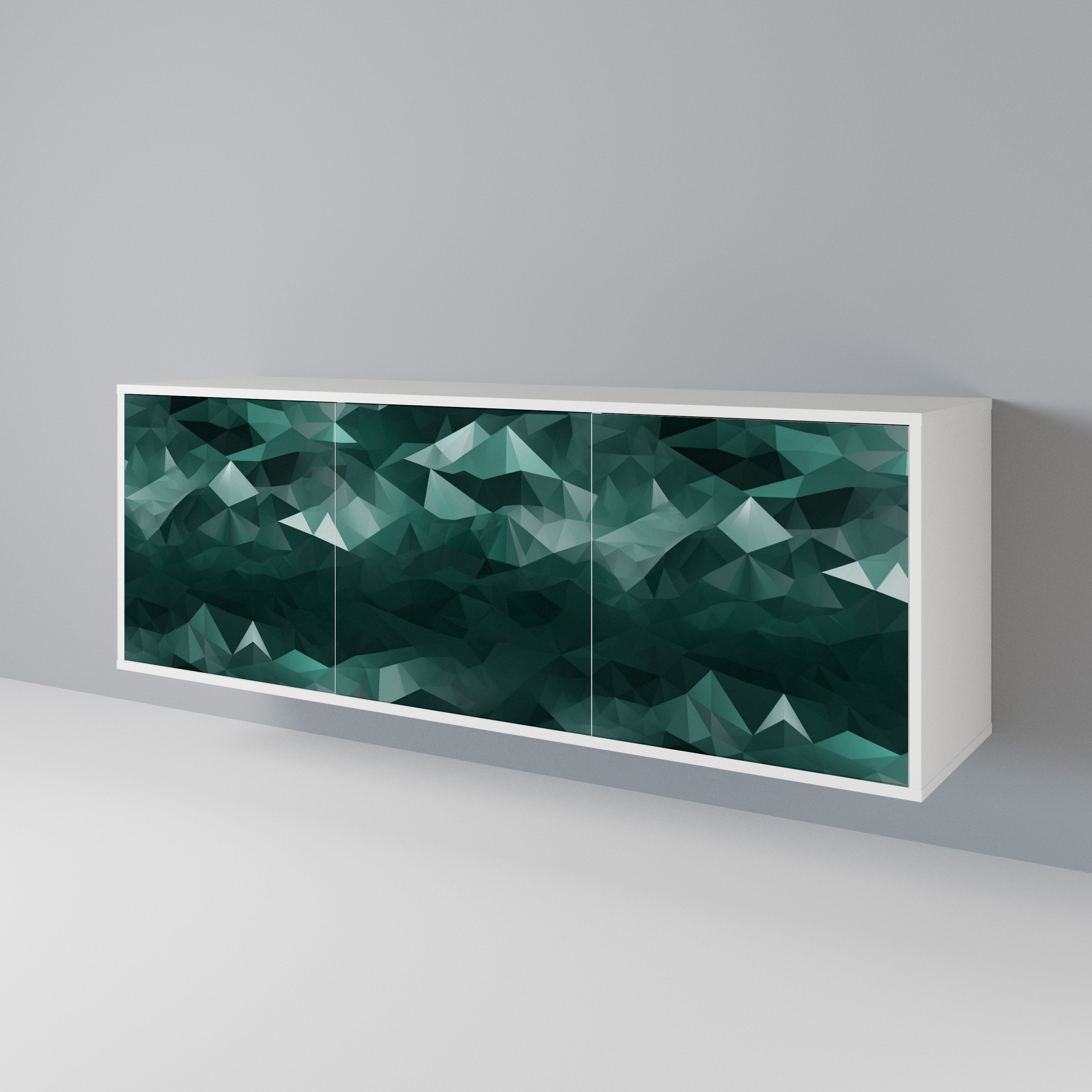 POLYGONAL FLOATING Komoda 3-drzwiowa korpus Biały