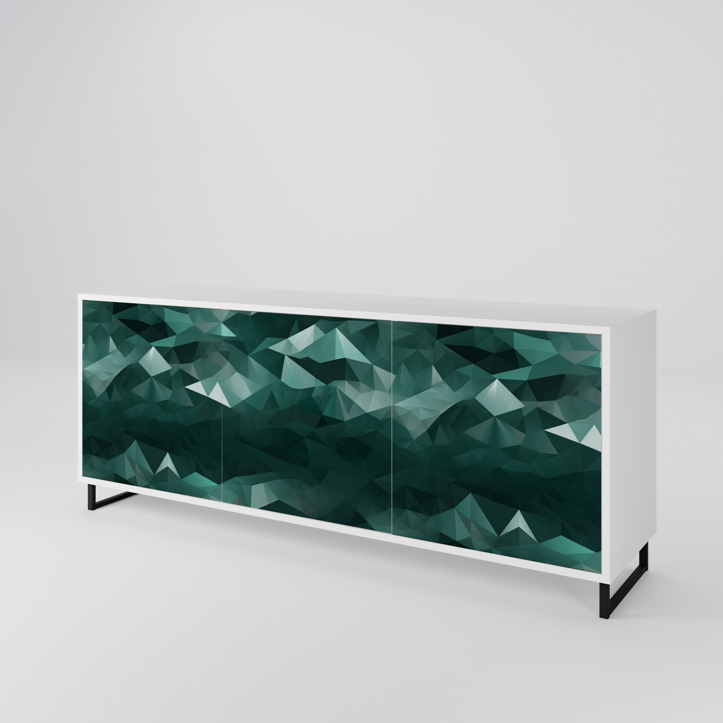 POLYGONAL FLOATING Komoda 3-drzwiowa korpus Biały