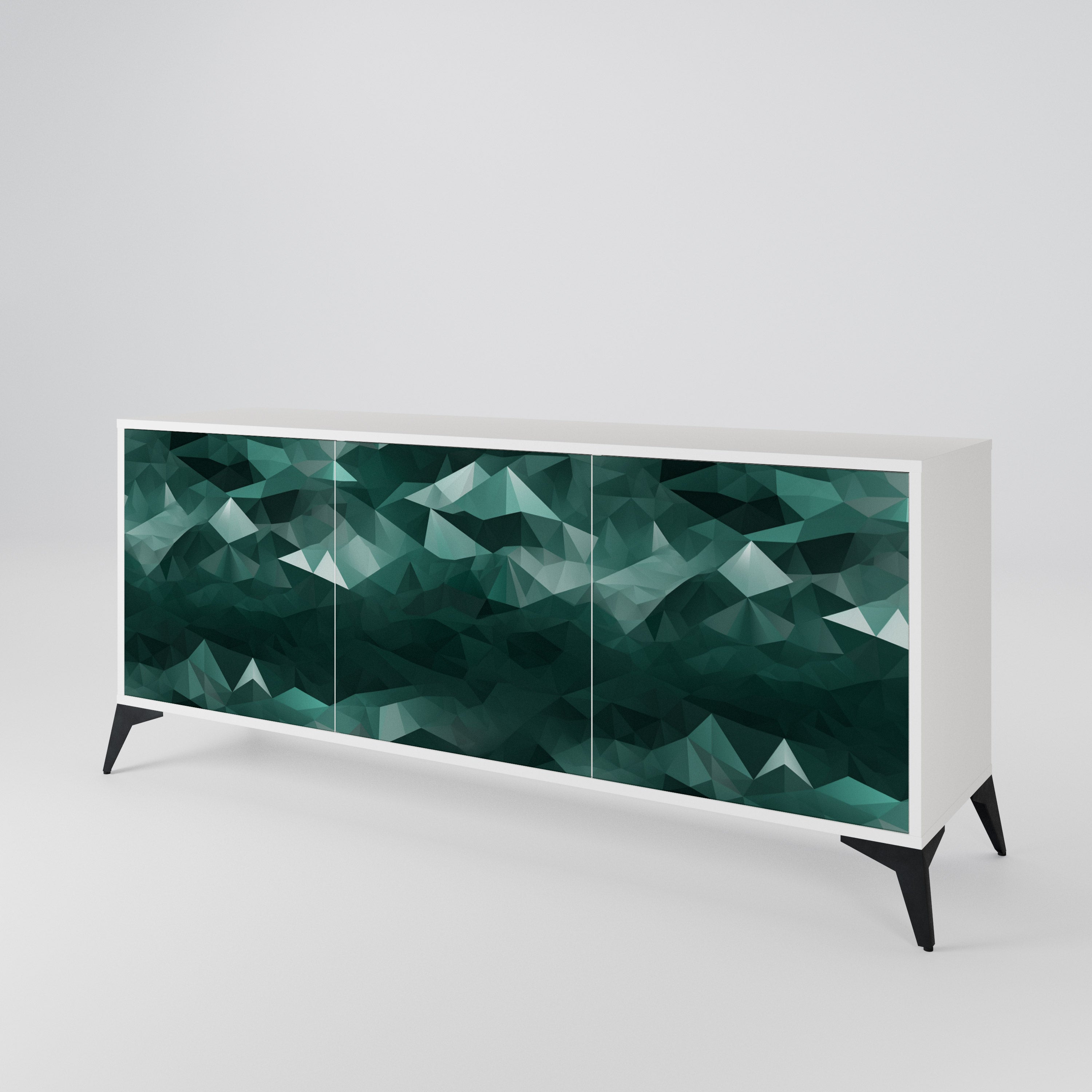 POLYGONAL FLOATING Komoda 3-drzwiowa korpus Biały