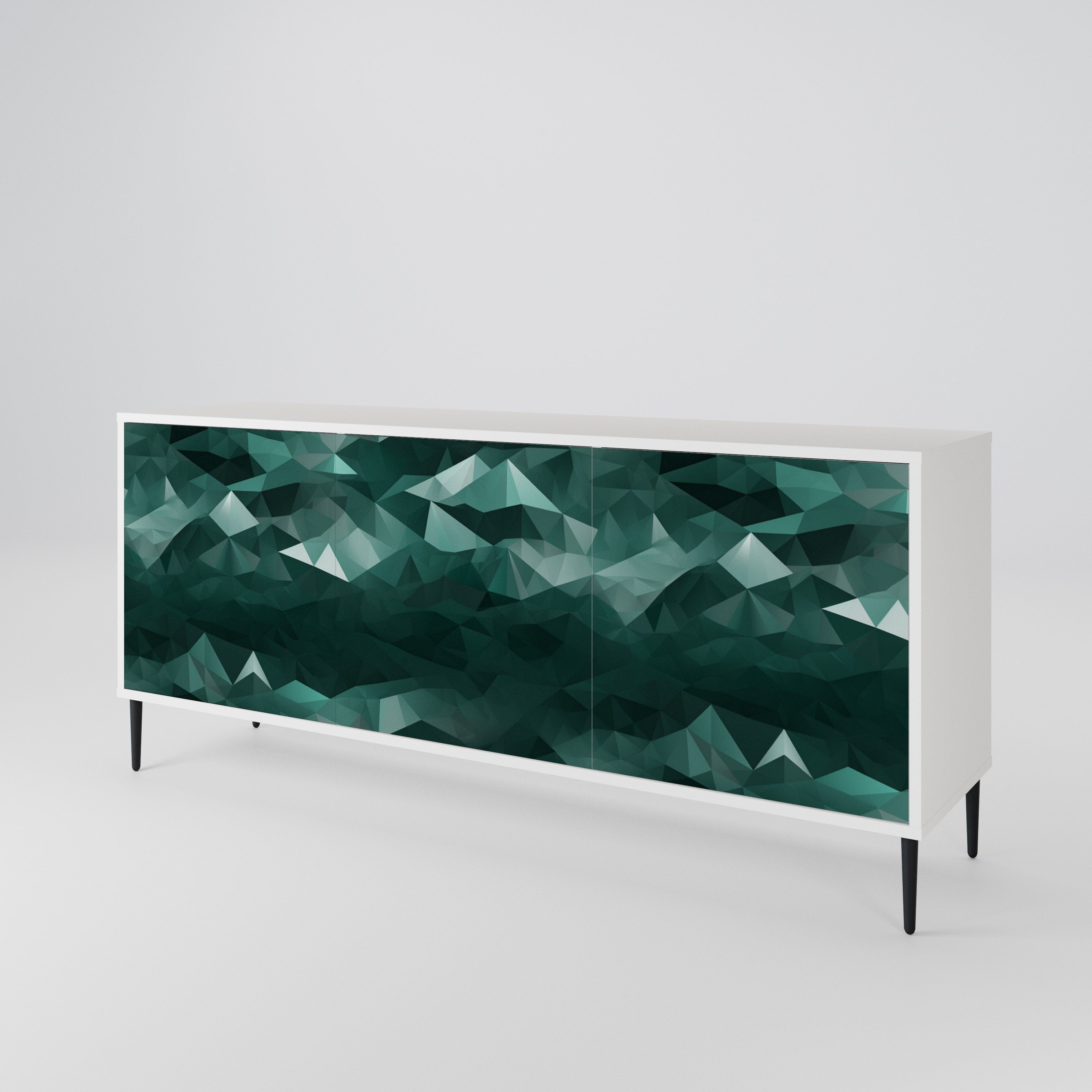 POLYGONAL FLOATING Komoda 3-drzwiowa korpus Biały