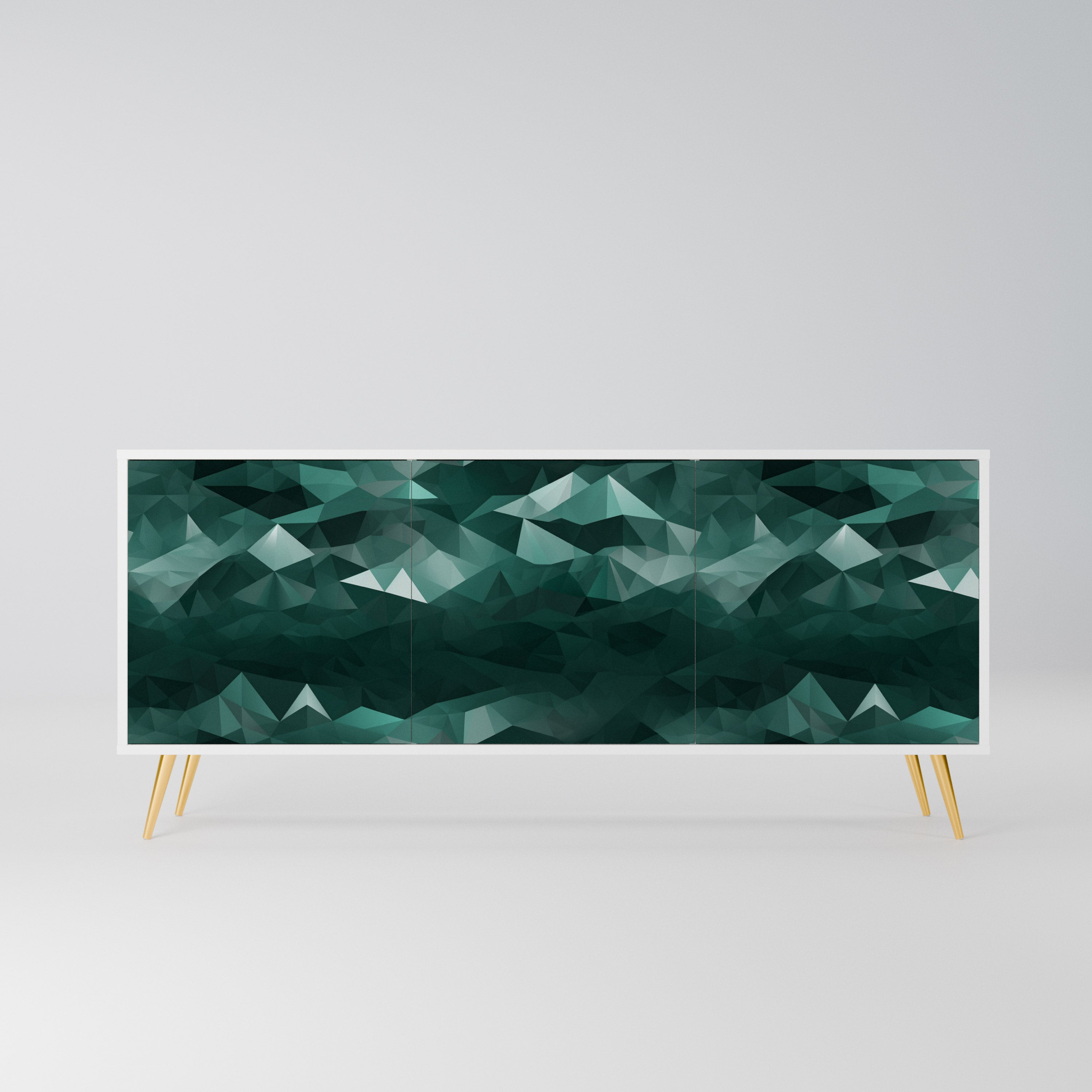 POLYGONAL FLOATING Komoda 3-drzwiowa korpus Biały