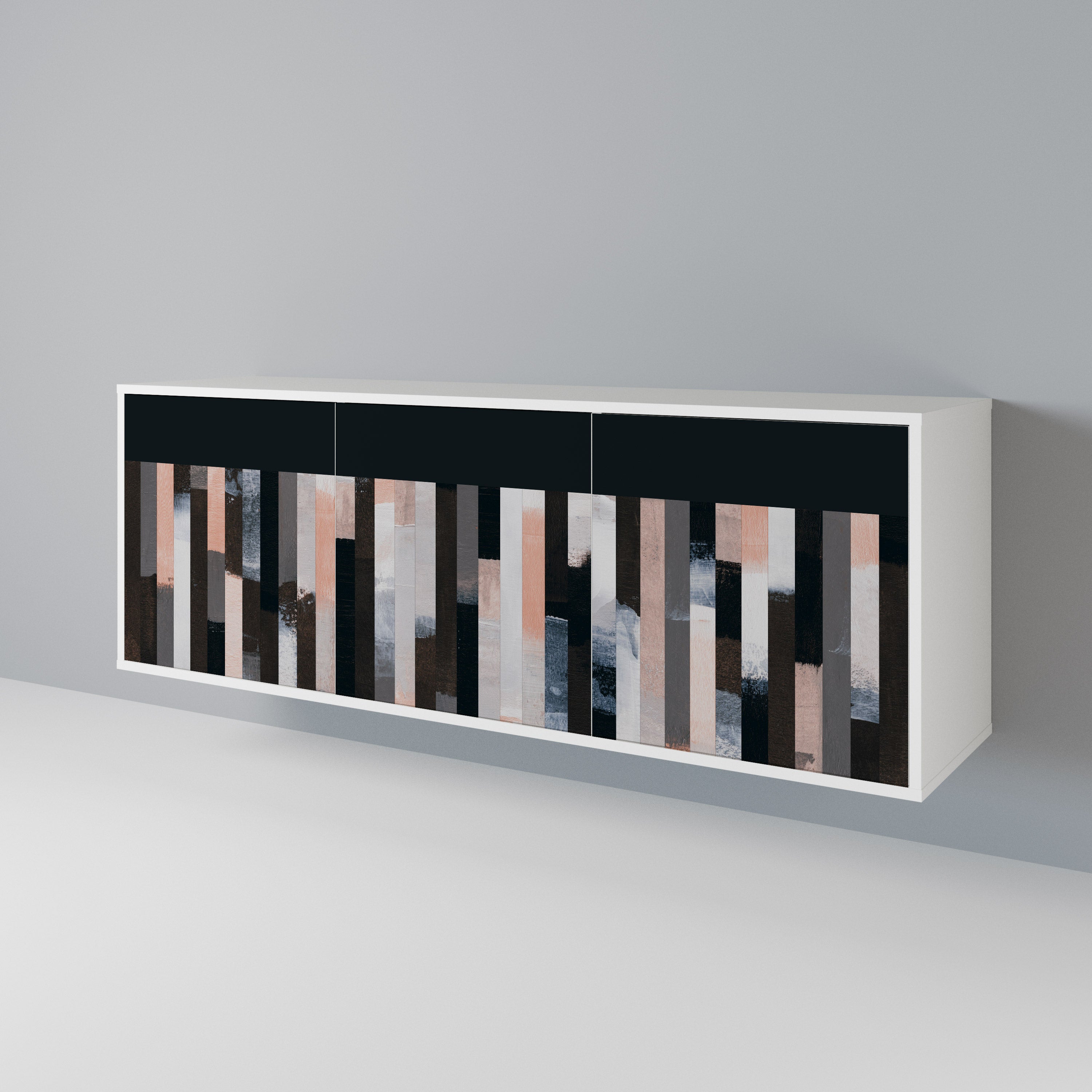 COLLAGE OF RECTANGLES Komoda 3-drzwiowa korpus Biały