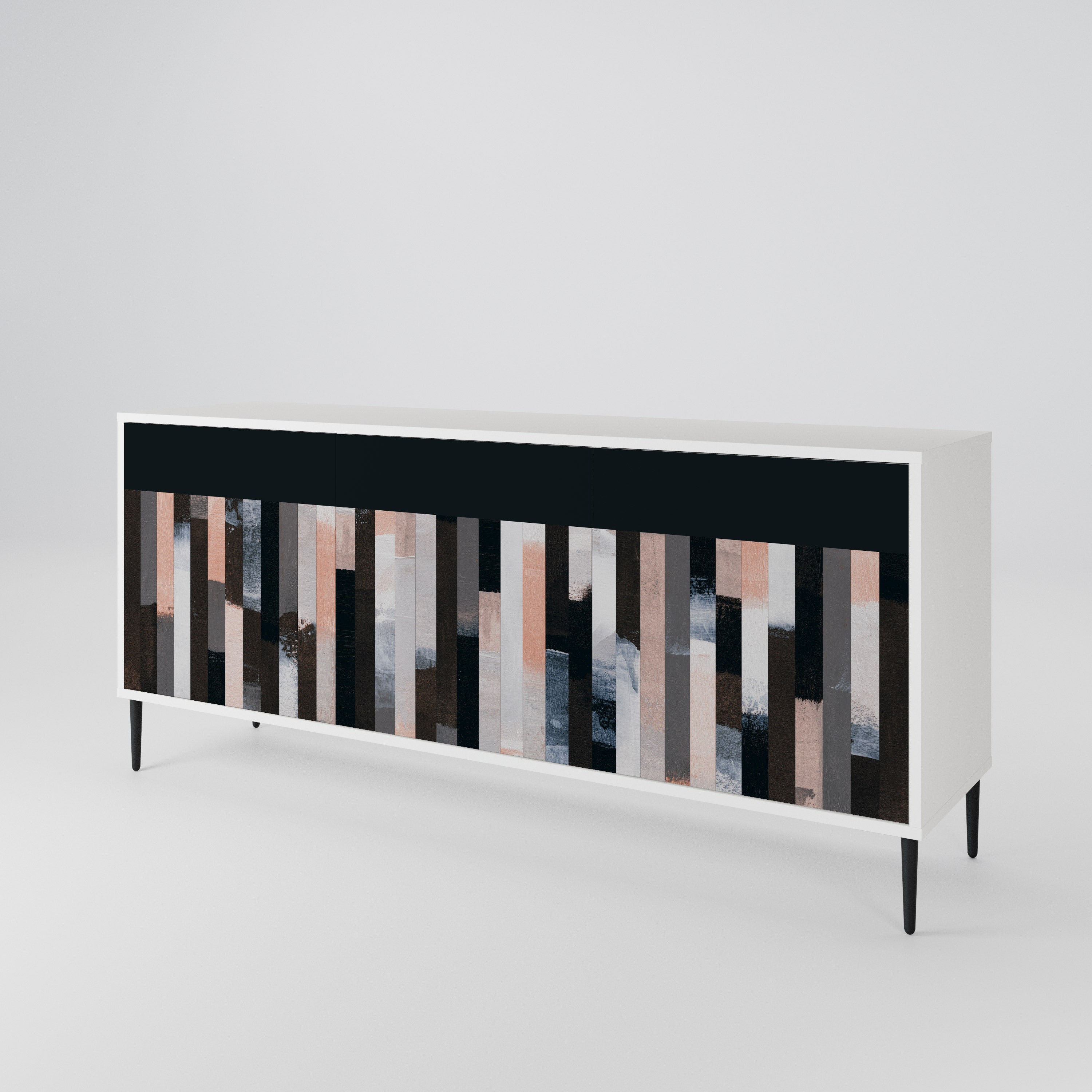 COLLAGE OF RECTANGLES Komoda 3-drzwiowa korpus Biały