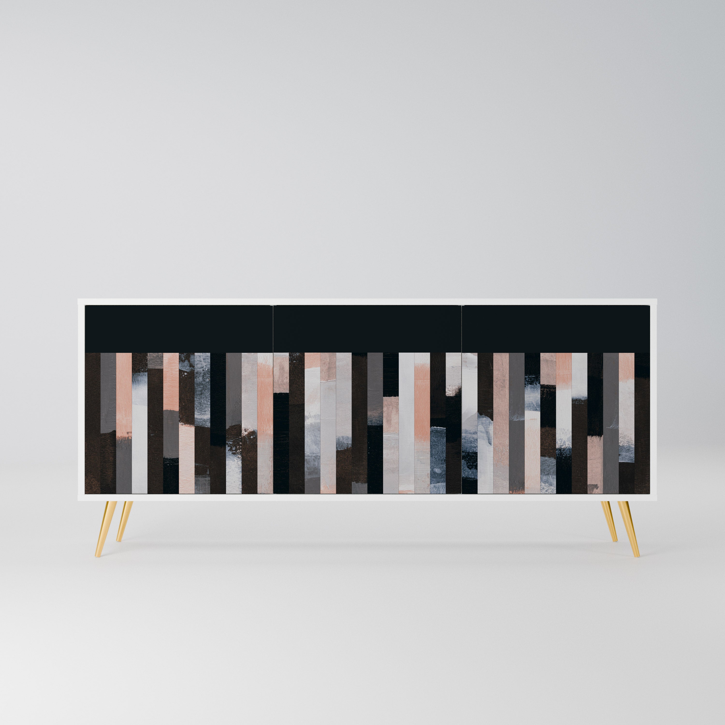 COLLAGE OF RECTANGLES Komoda 3-drzwiowa korpus Biały