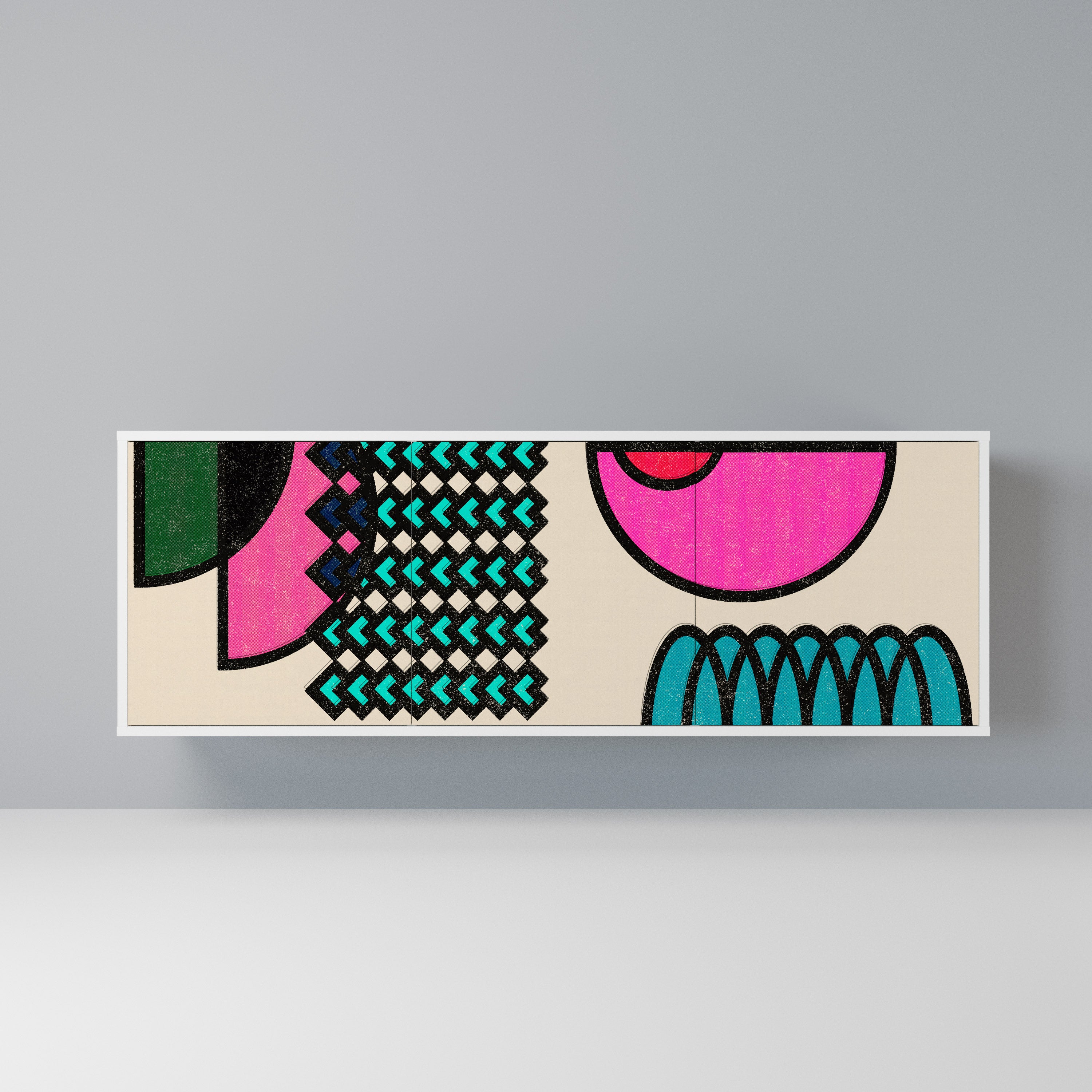 GEOMETRIC RHAPSODY Komoda 3-drzwiowa korpus Biały