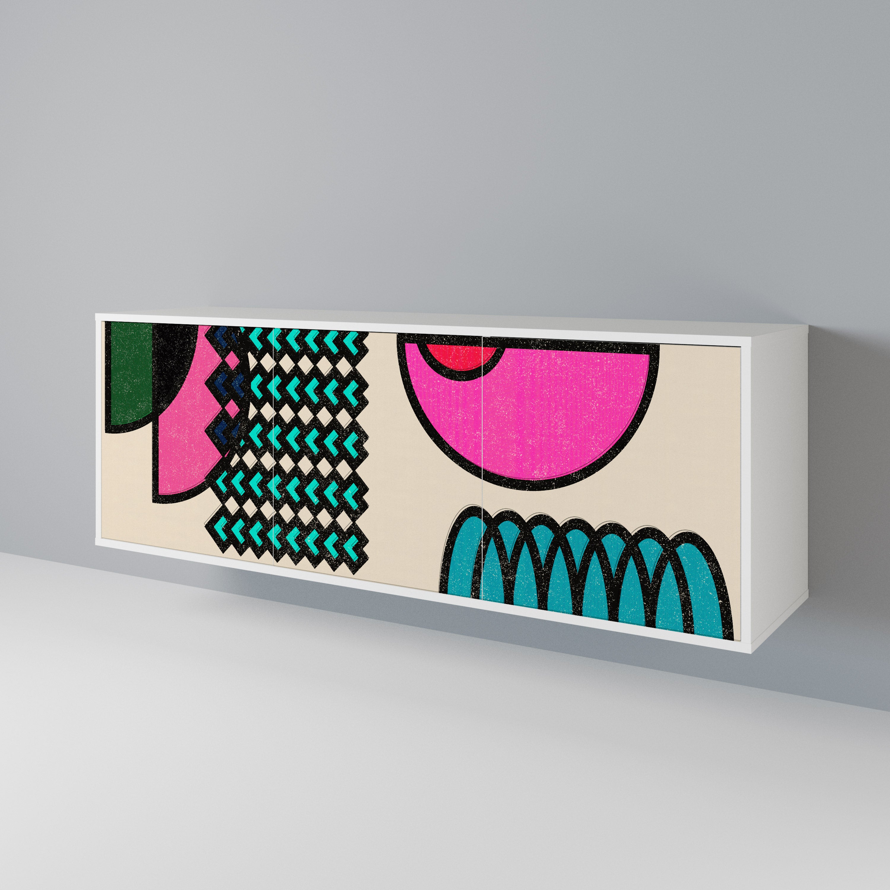 GEOMETRIC RHAPSODY Komoda 3-drzwiowa korpus Biały
