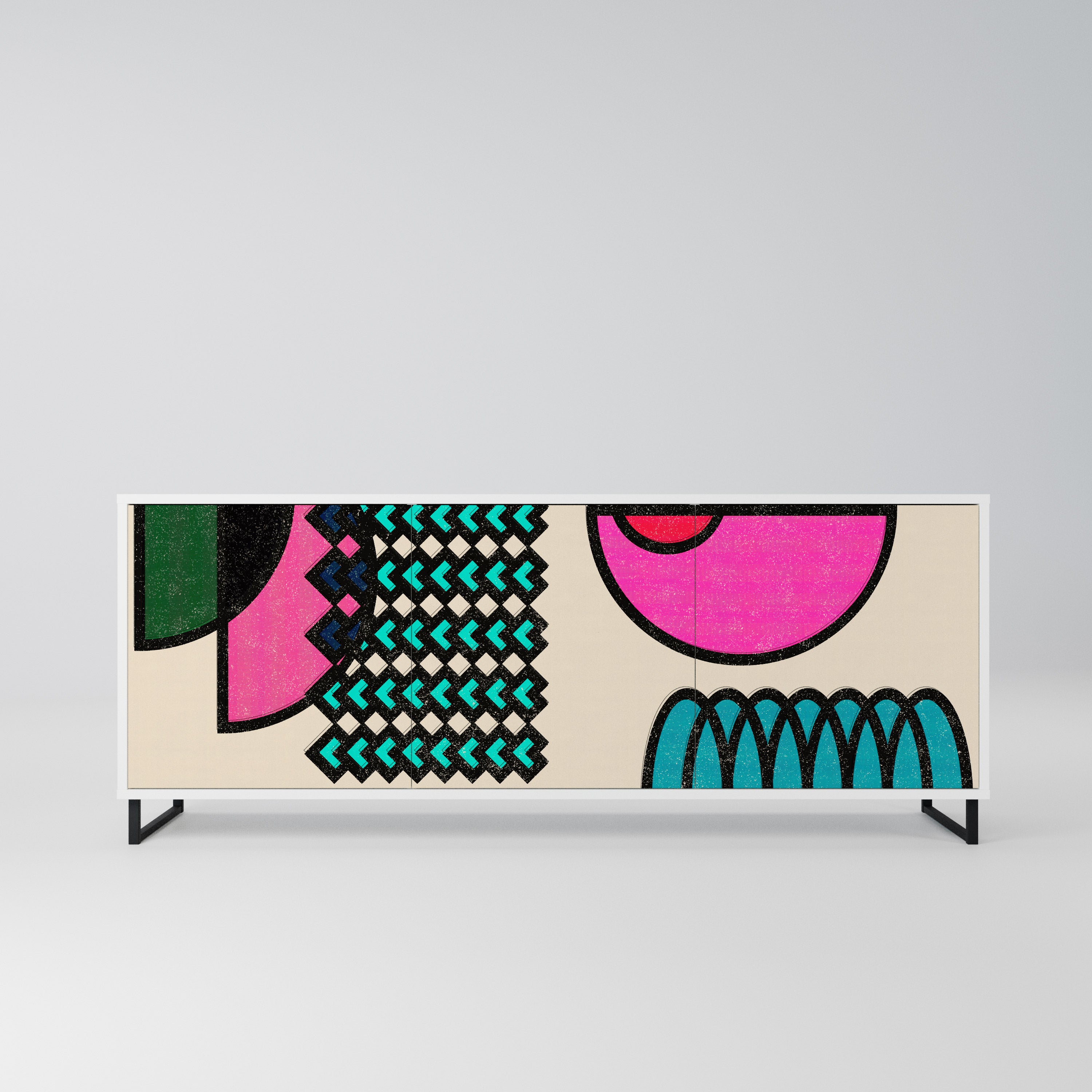 GEOMETRIC RHAPSODY Komoda 3-drzwiowa korpus Biały