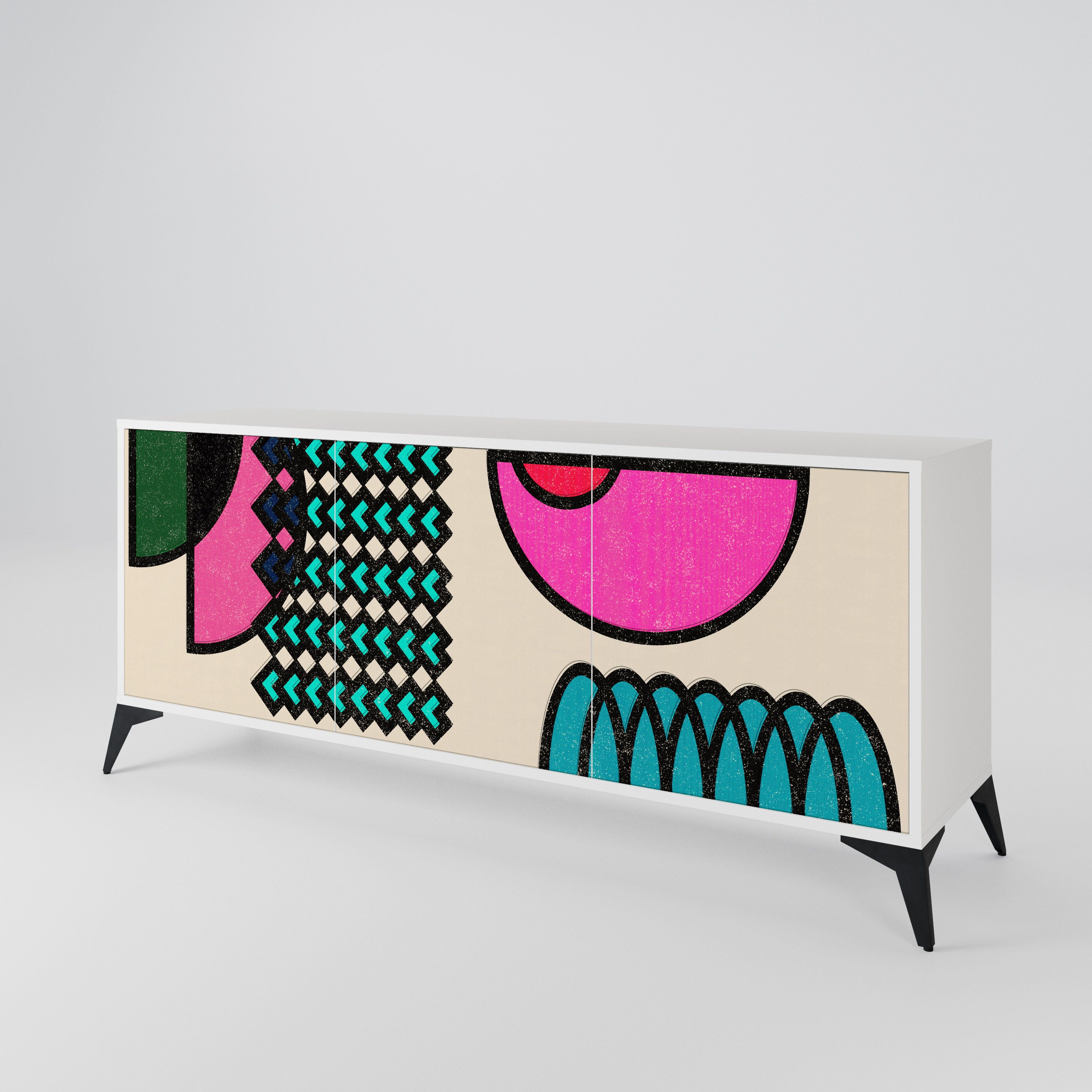 GEOMETRIC RHAPSODY Komoda 3-drzwiowa korpus Biały