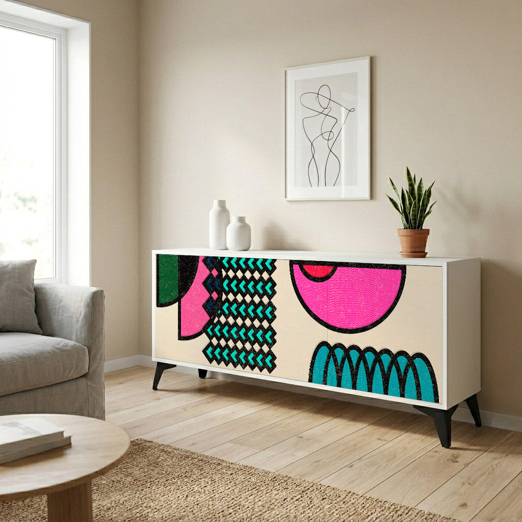 GEOMETRIC RHAPSODY Komoda 3-drzwiowa korpus Biały