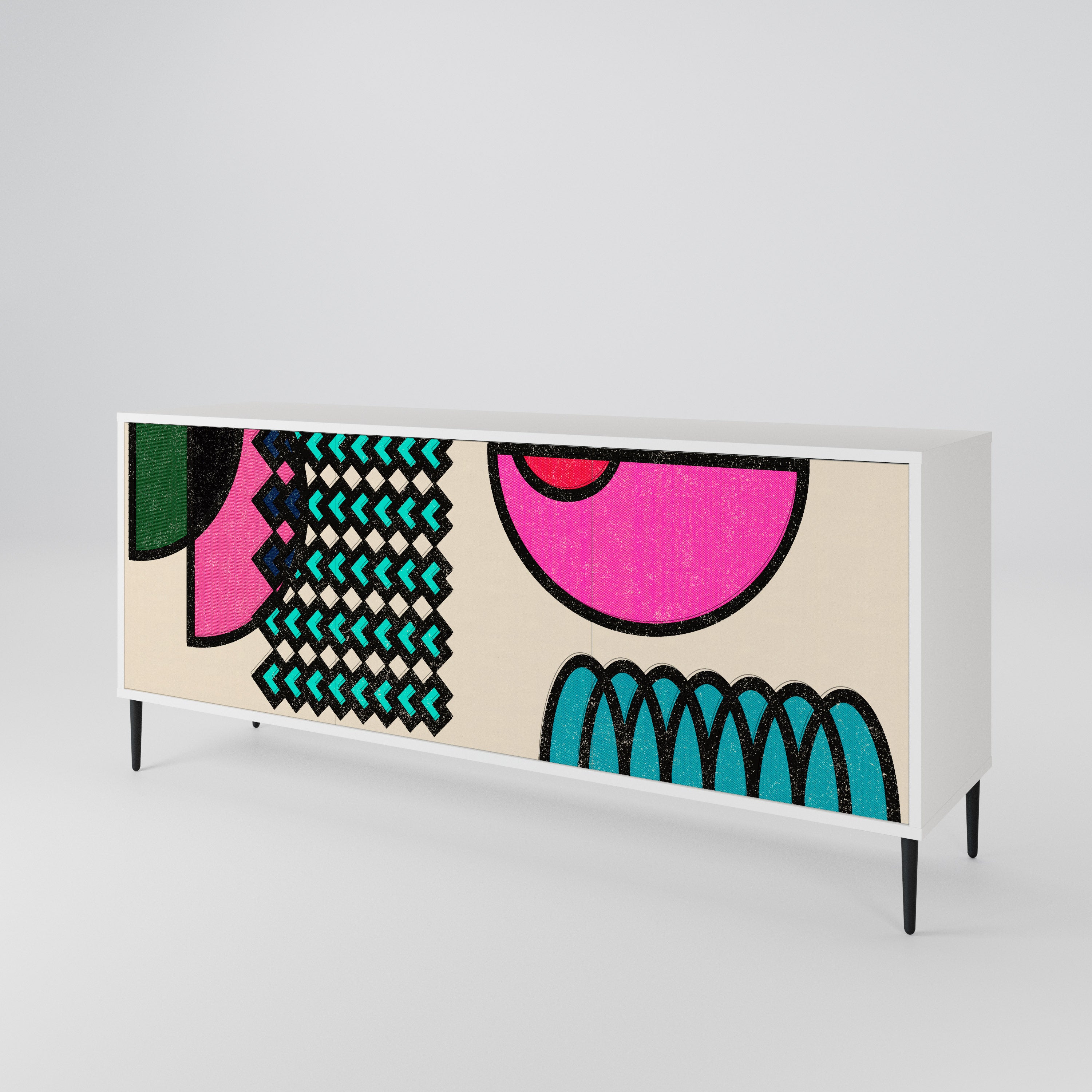 GEOMETRIC RHAPSODY Komoda 3-drzwiowa korpus Biały