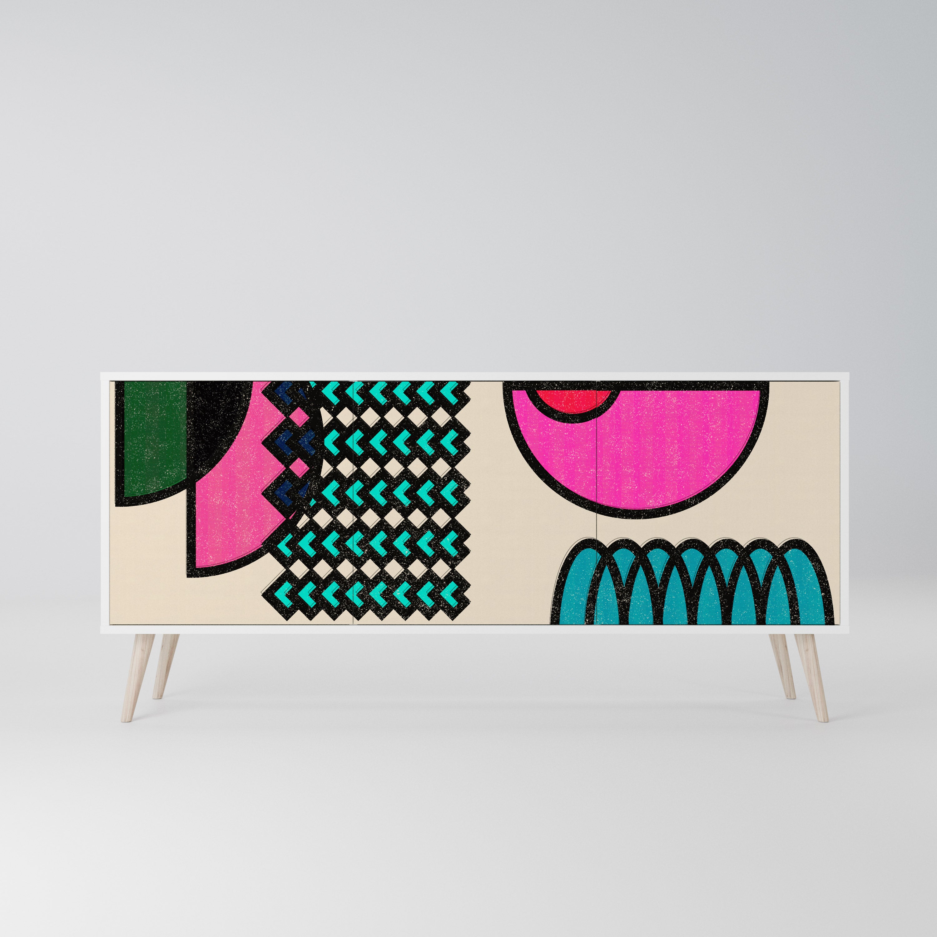 GEOMETRIC RHAPSODY Komoda 3-drzwiowa korpus Biały