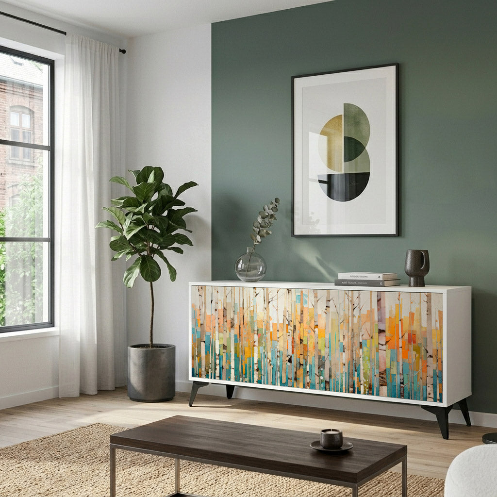 BIRCH KALEIDOSCOPE Komoda 3-drzwiowa korpus Biały