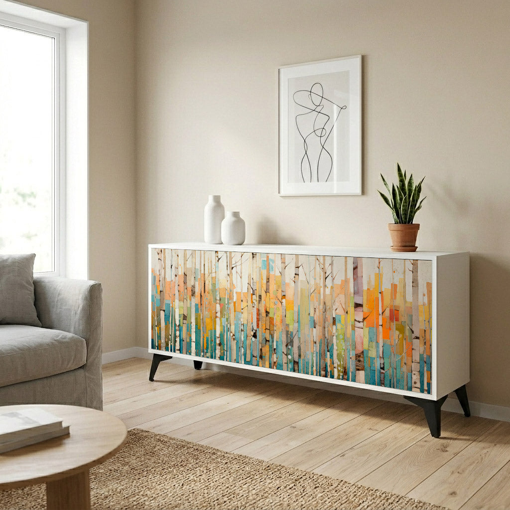 BIRCH KALEIDOSCOPE Komoda 3-drzwiowa korpus Biały