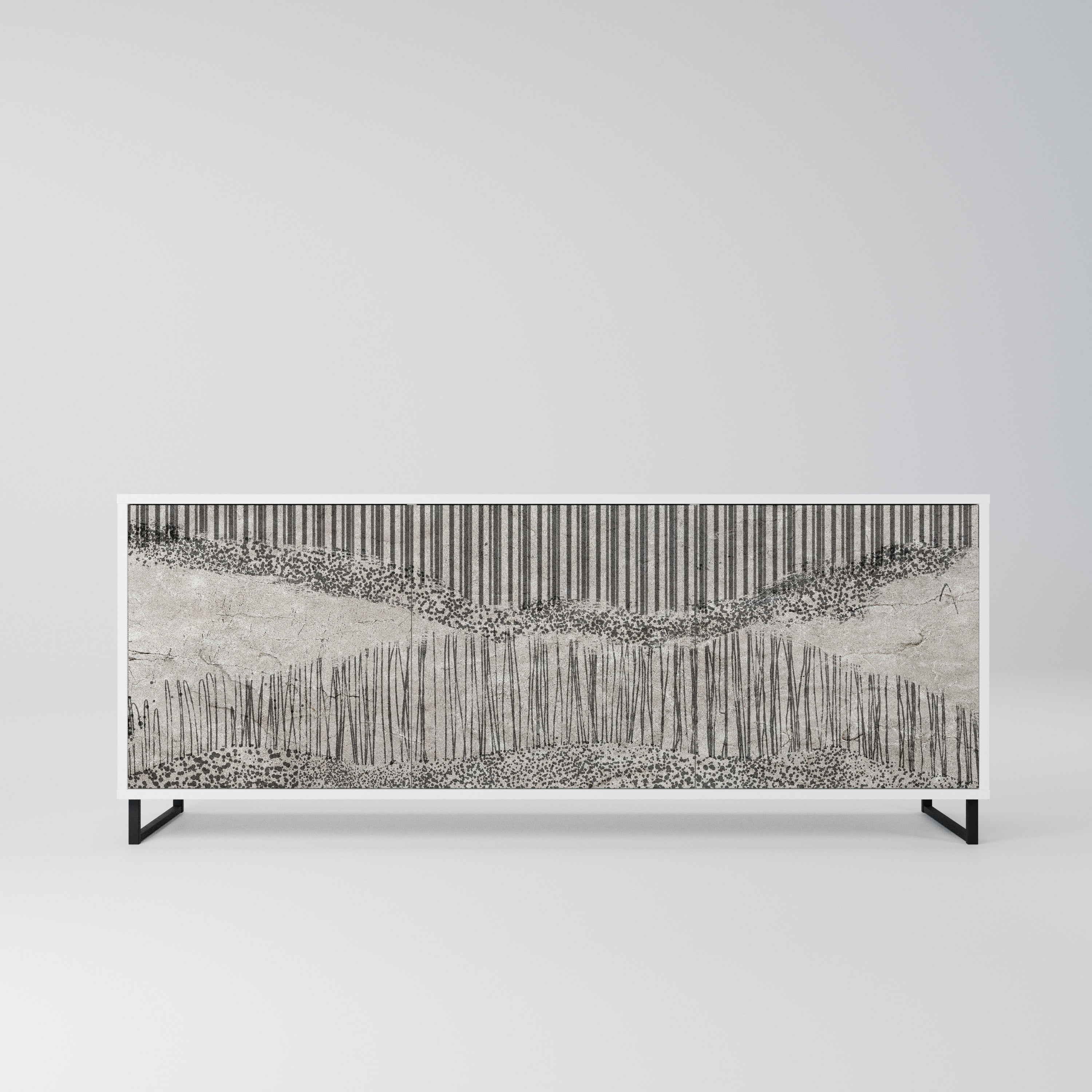 GRAIN LINES Komoda 3-drzwiowa korpus Biały