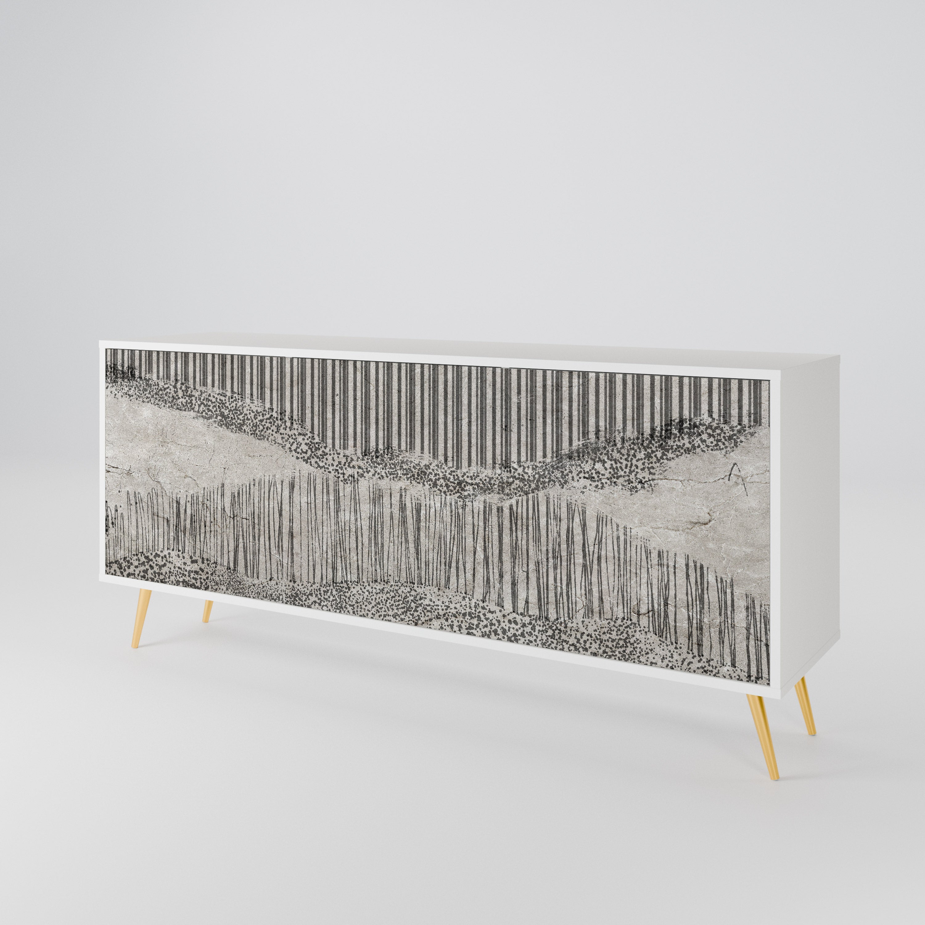 GRAIN LINES Komoda 3-drzwiowa korpus Biały