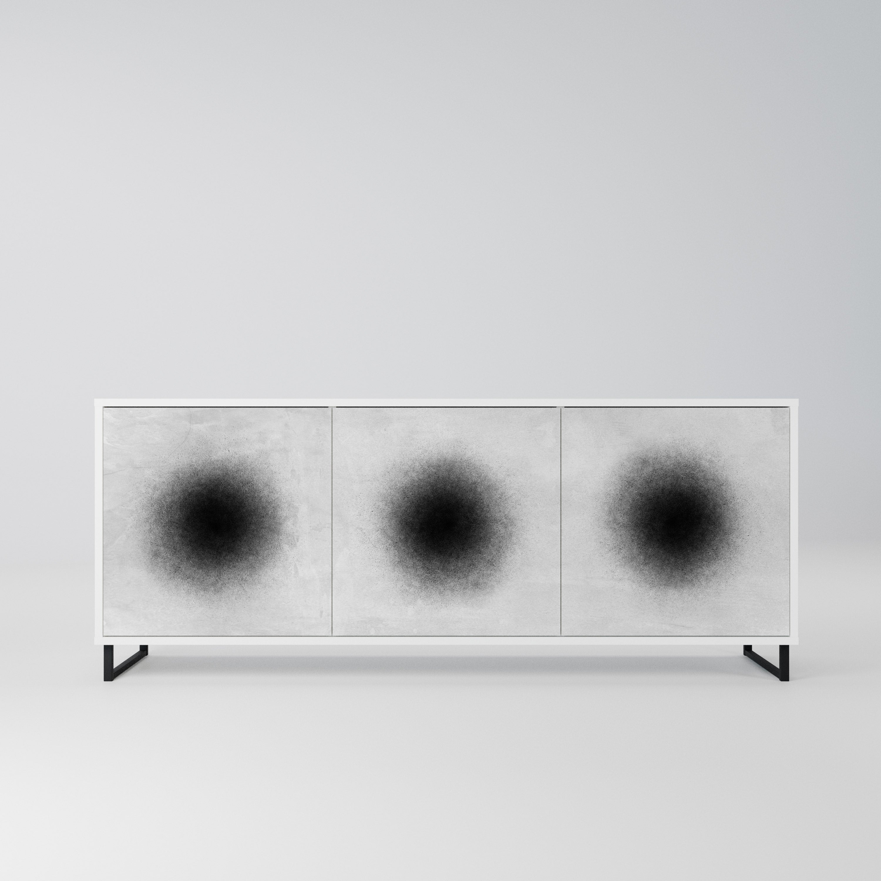 BLACK HOLE Komoda 3-drzwiowa korpus Biały