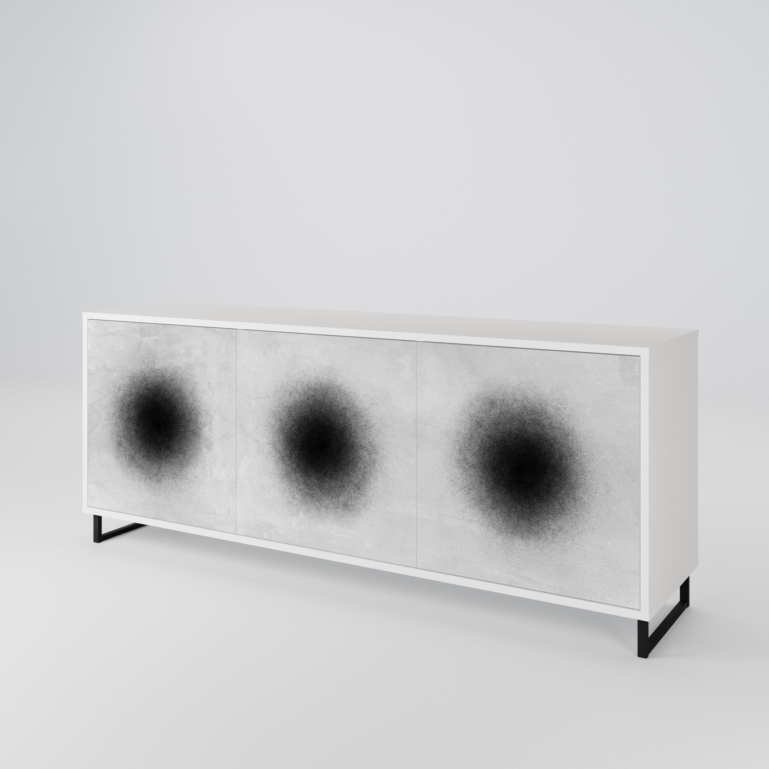 BLACK HOLE Komoda 3-drzwiowa korpus Biały