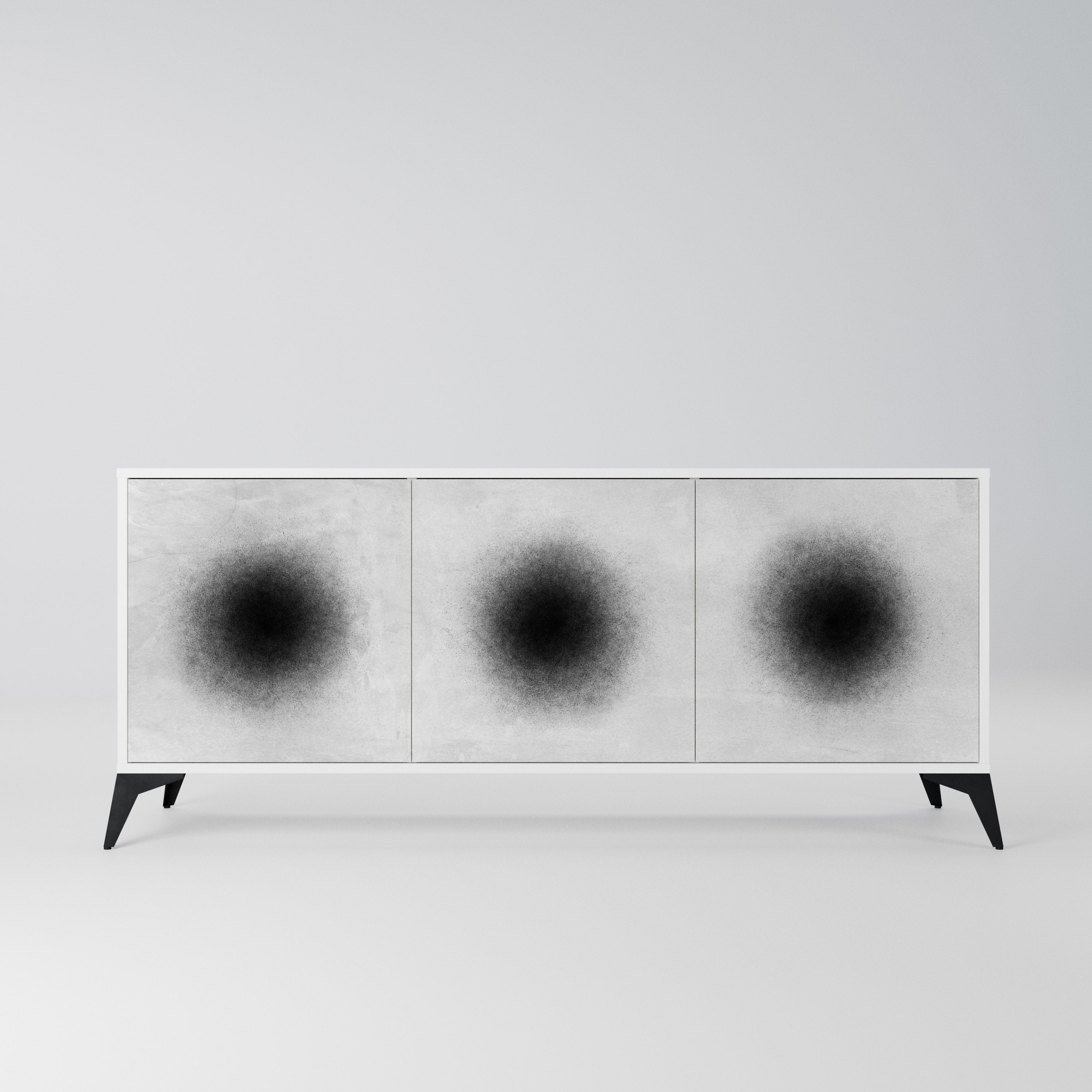 BLACK HOLE Komoda 3-drzwiowa korpus Biały